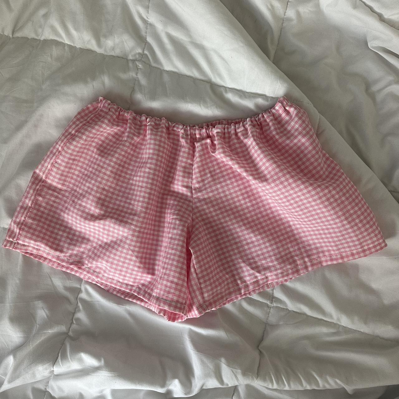 Cutest Handmade Pink Gingham Shorts Size Small Medium Depop