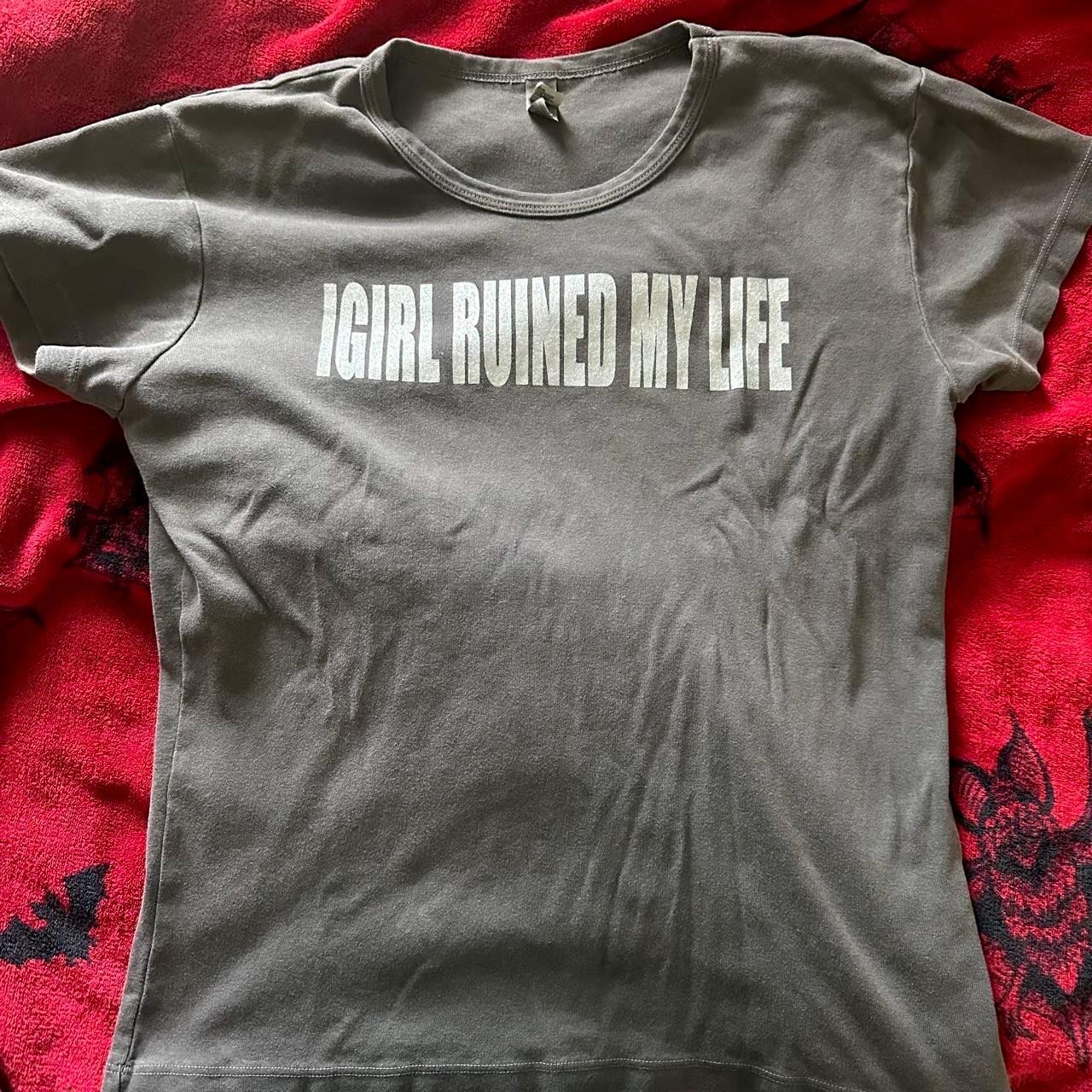 Igirl women's preloved grey and silver t-shirt