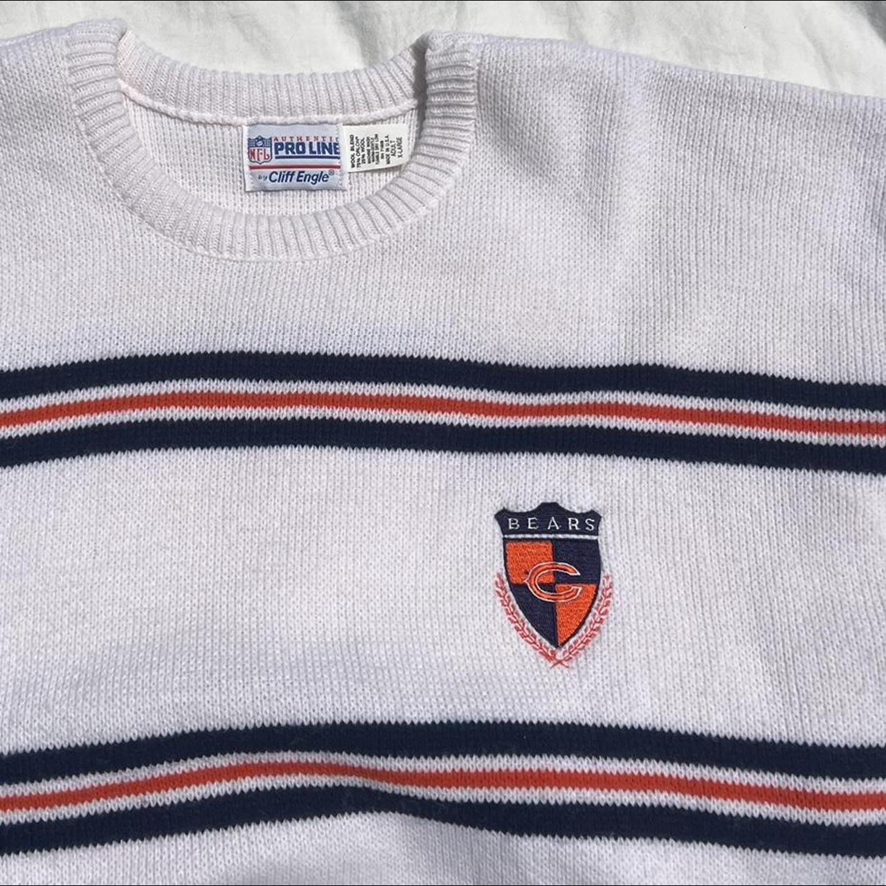 NFL Vintage Chicago Bears Cliff Engle Wool Knit White Pro Line Sweater Sz  Medium