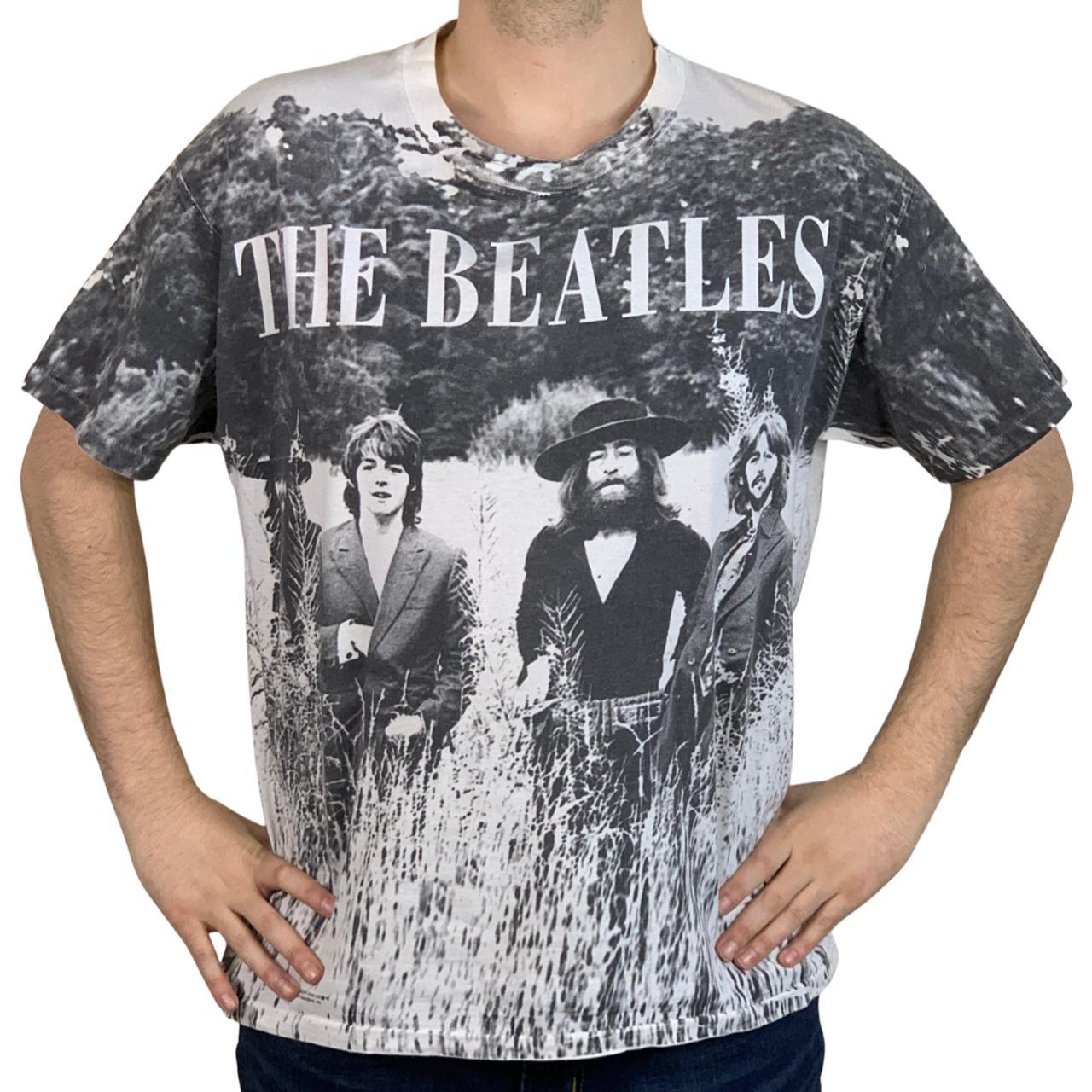 vintage all over print Beatles t-shirt -made in... - Depop