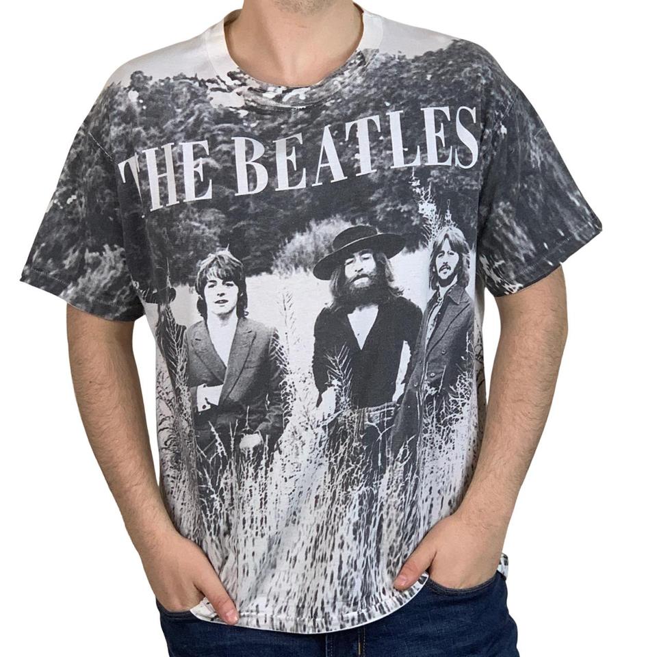 vintage all over print Beatles t-shirt -made in - Depop