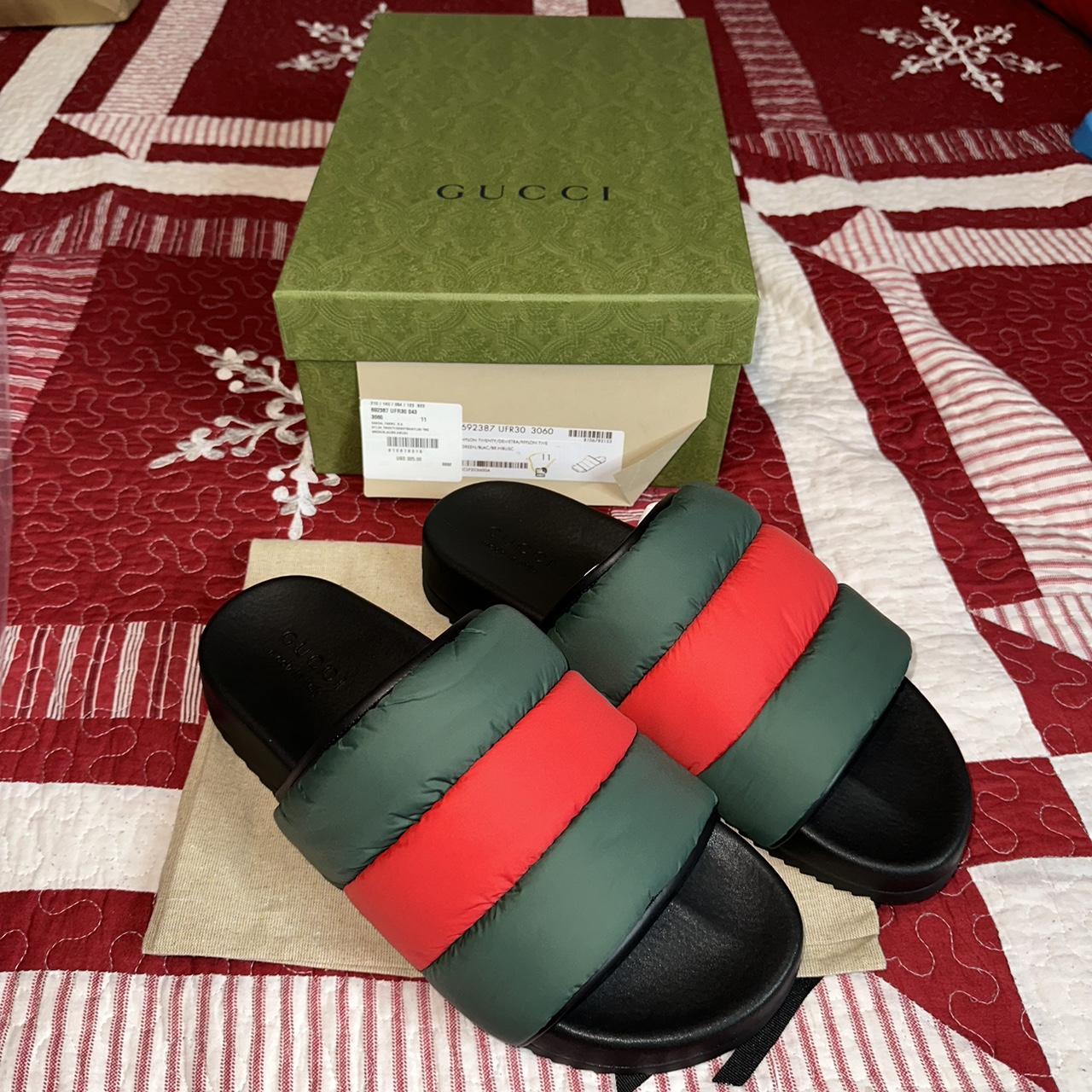 Gucci slides size 11 Us New with box n dust bags I Depop