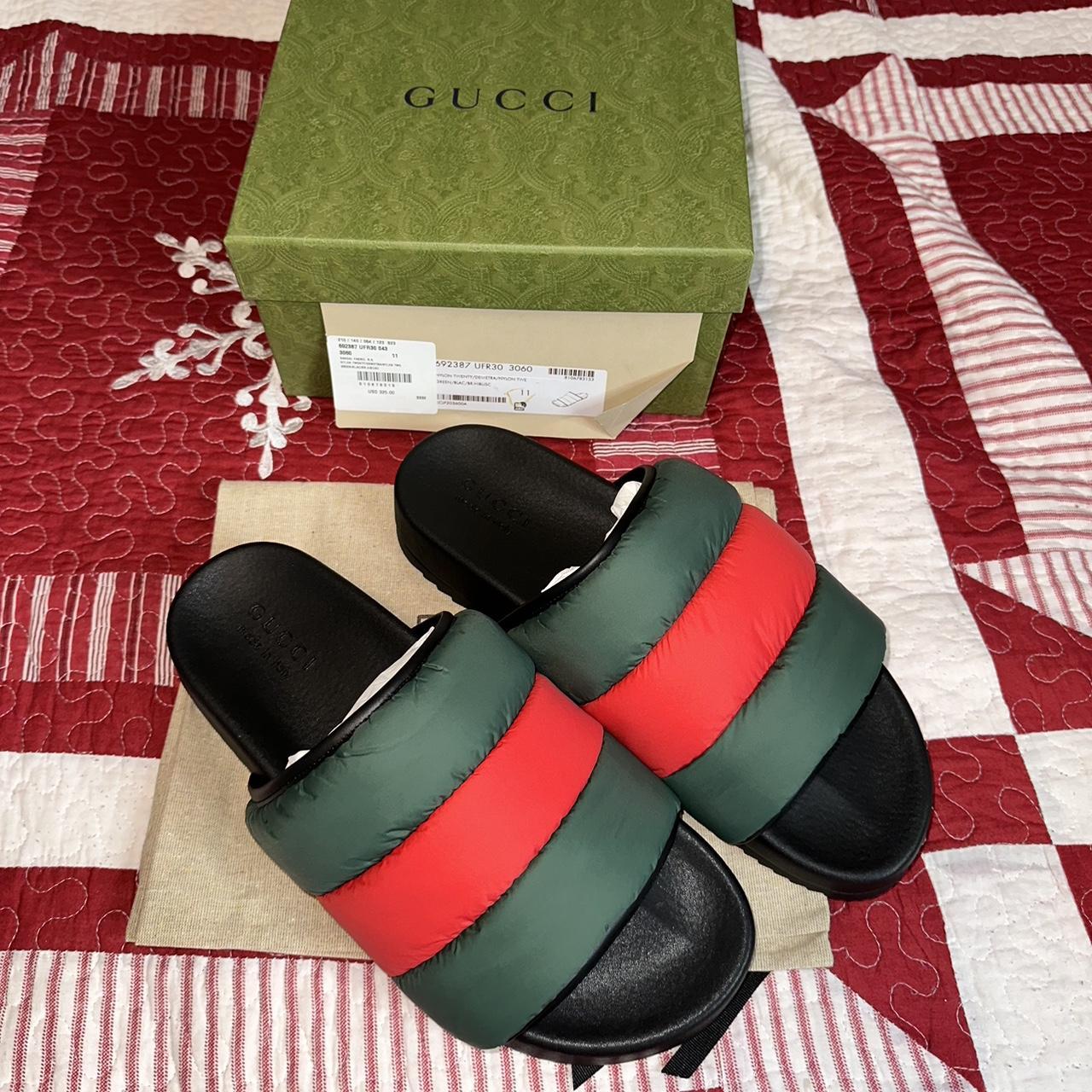 Gucci slides size 11 Us New with box n dust bags I Depop