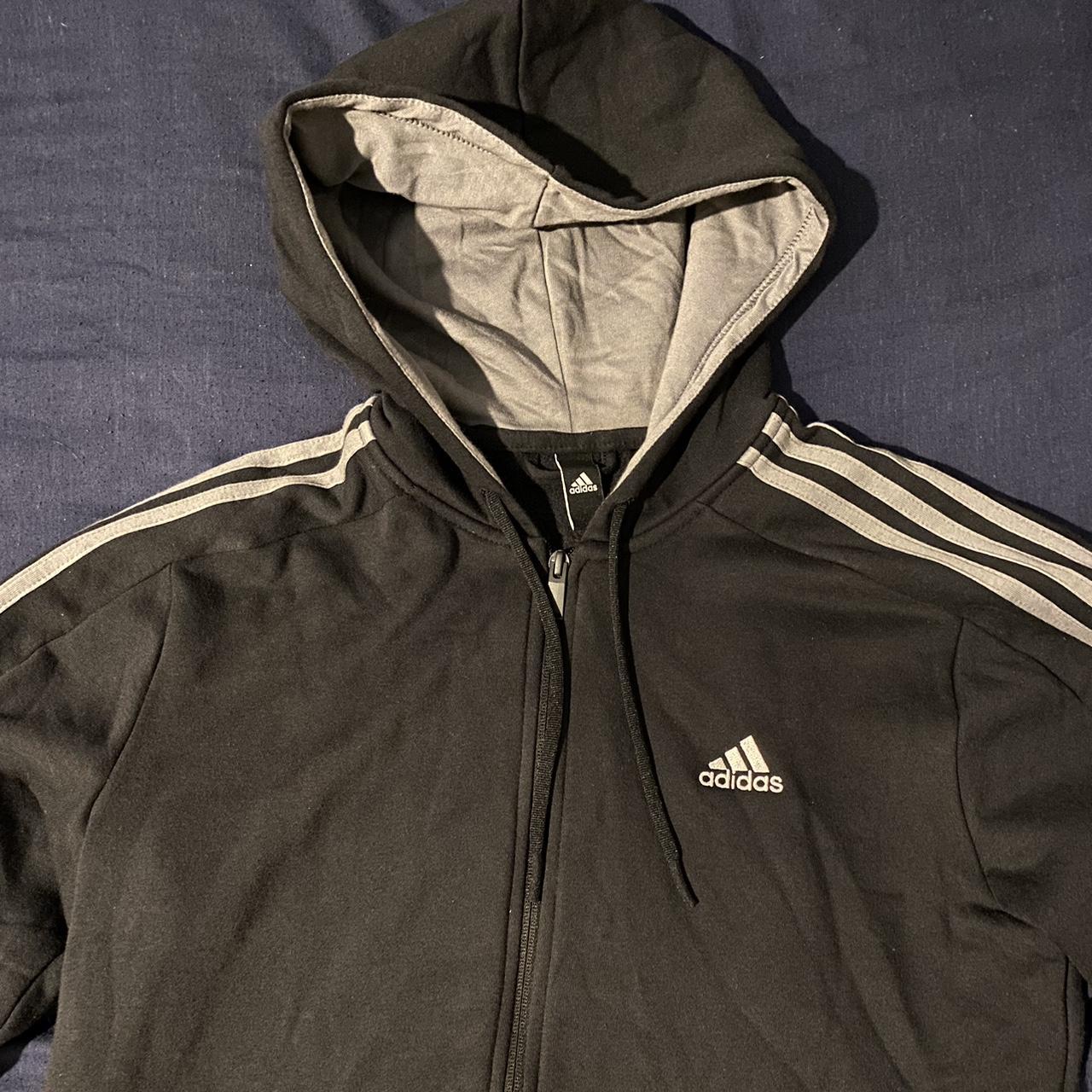 Adidas Men's Black And Grey Hoodie | Depop