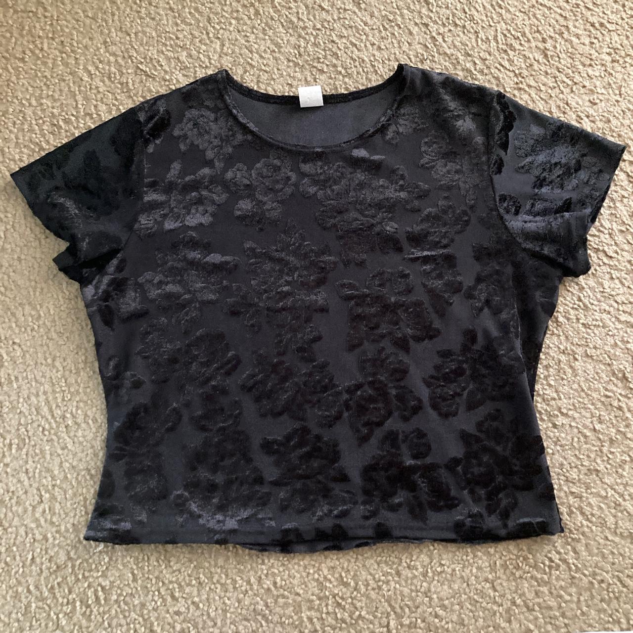 Whimsgoth velvet short sleeve top. Tagged a large... - Depop