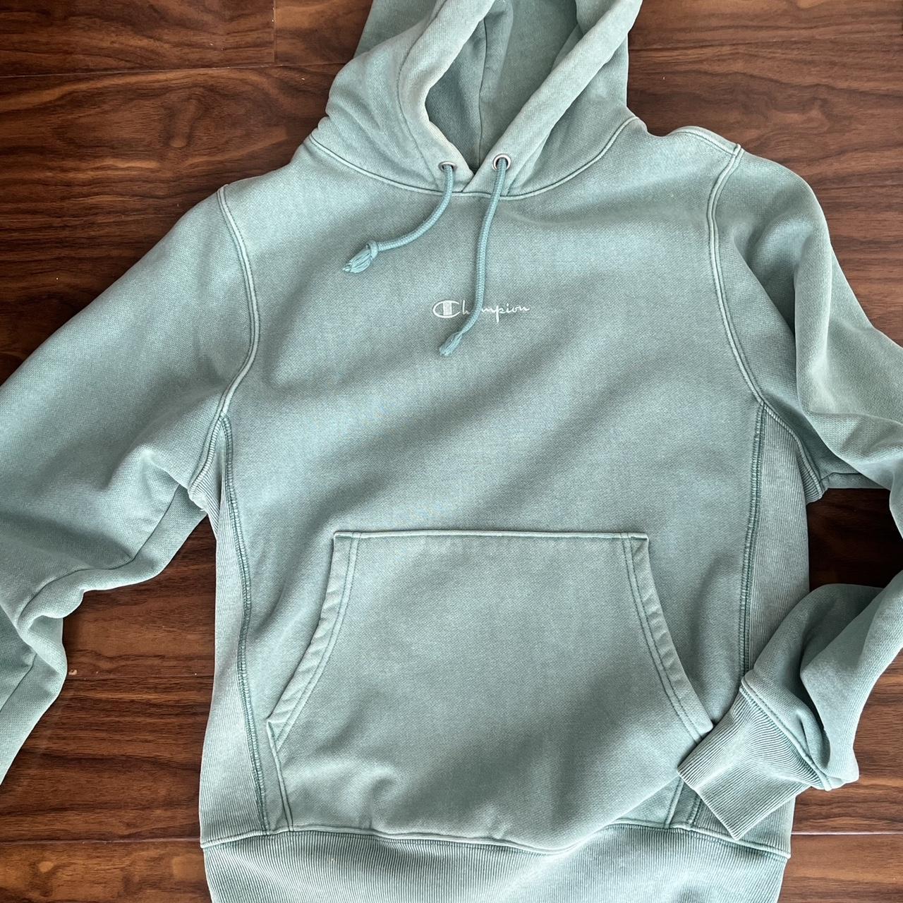 Mint green champion sweatshirt Unisex small This. Depop