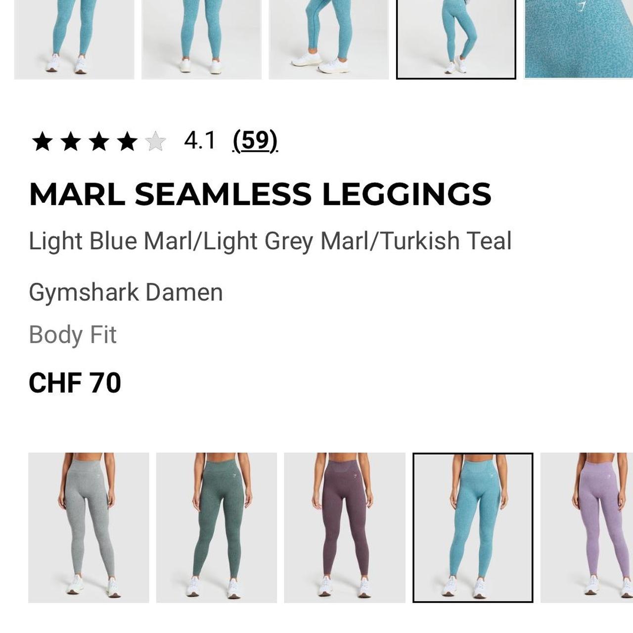 Gymshark Marl Seamless Leggings - Light Blue Marl/Light Grey Marl/Turkish  Teal