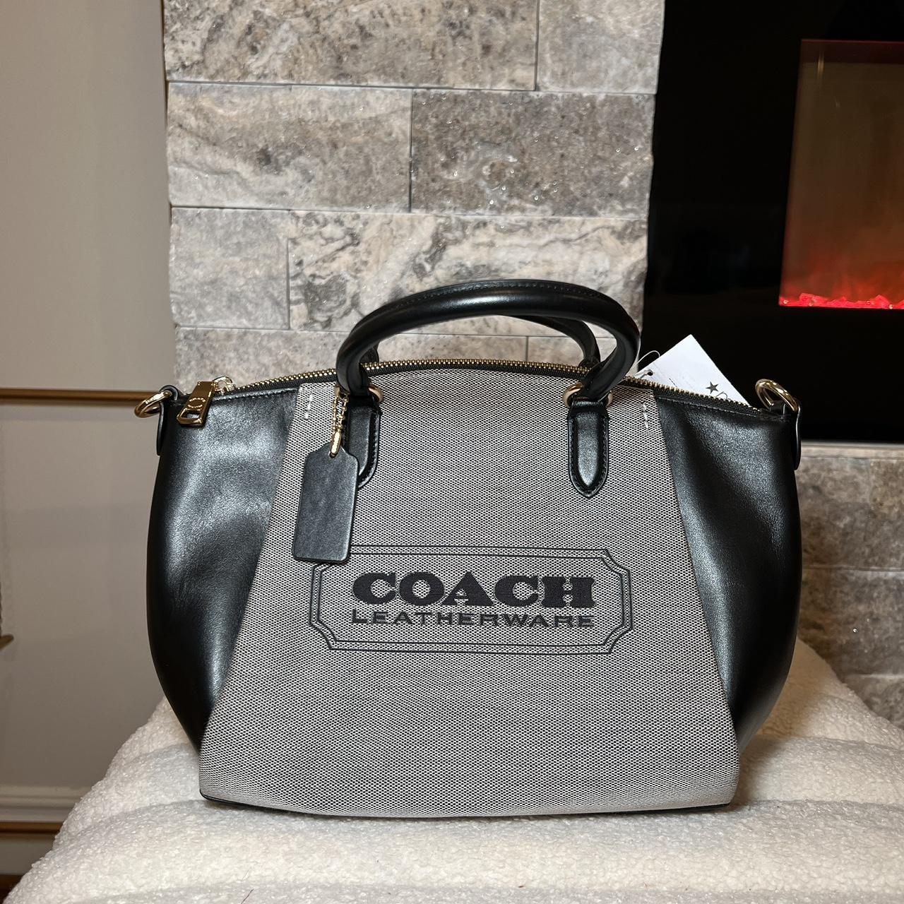 Coach Elise Horse popular and Carriage Jacquard Black/Silver Satchel