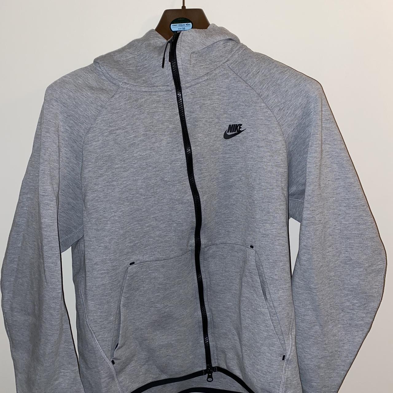 2019 NIKE TECH FLEECE HOODIE “light grey with black... - Depop