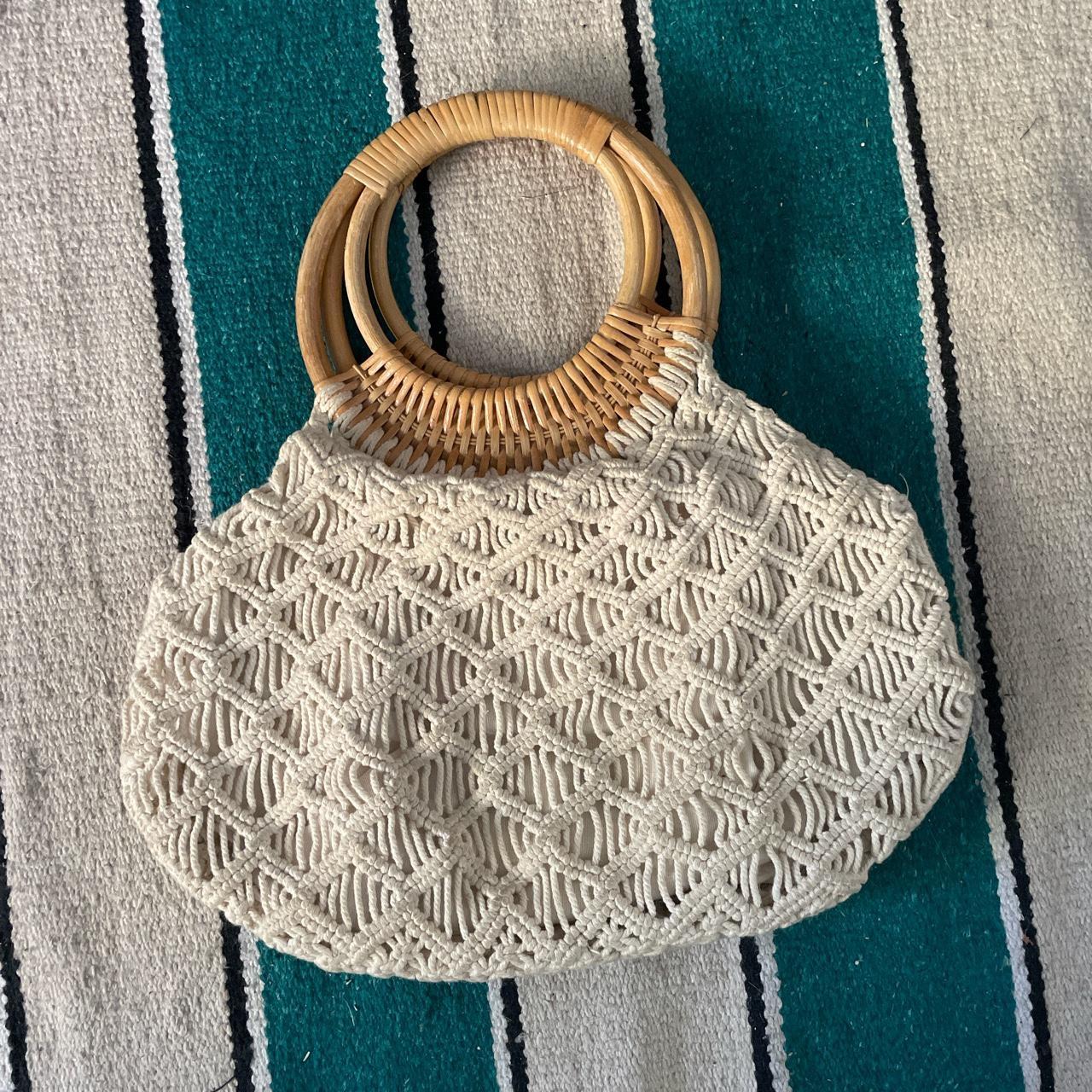 Vintage hot sale macrame purse