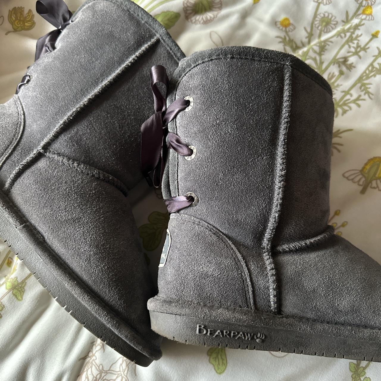 Women s grey bearpaw Elizabeth II boots with cute. Depop