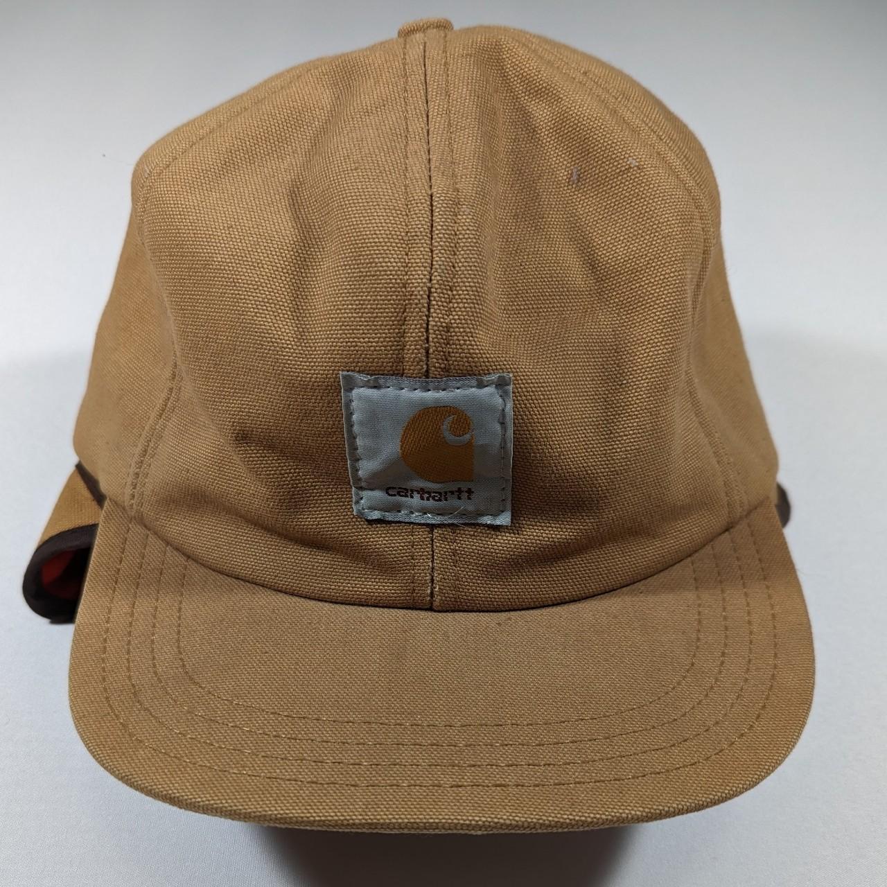 Vintage Carhartt Hat Lining Ear Flaps Fitted Red... - Depop