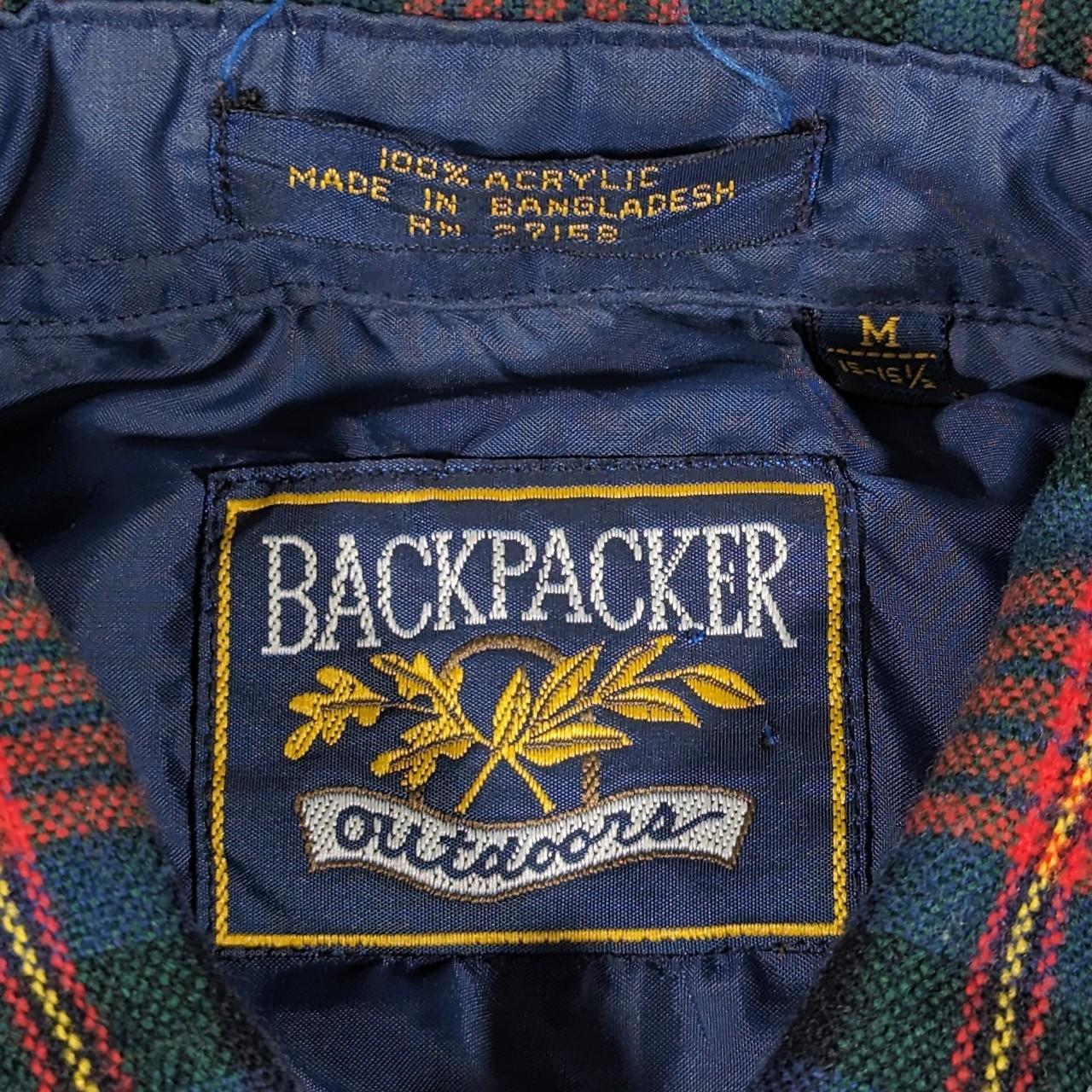 Vintage Back Packer Flannel Plaid Button Down with - Depop