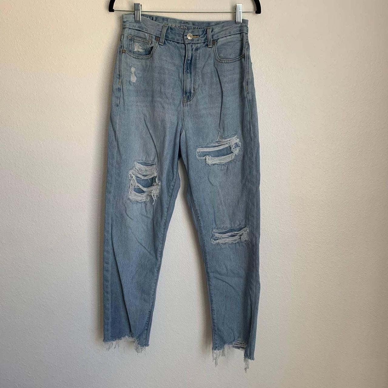 American eagle clearance raw hem jeans