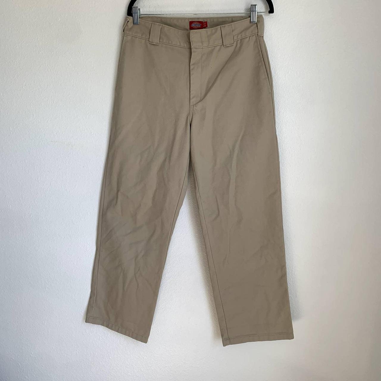 Dickies Juniors' Khaki Pants Size 9/29 Excellent, - Depop