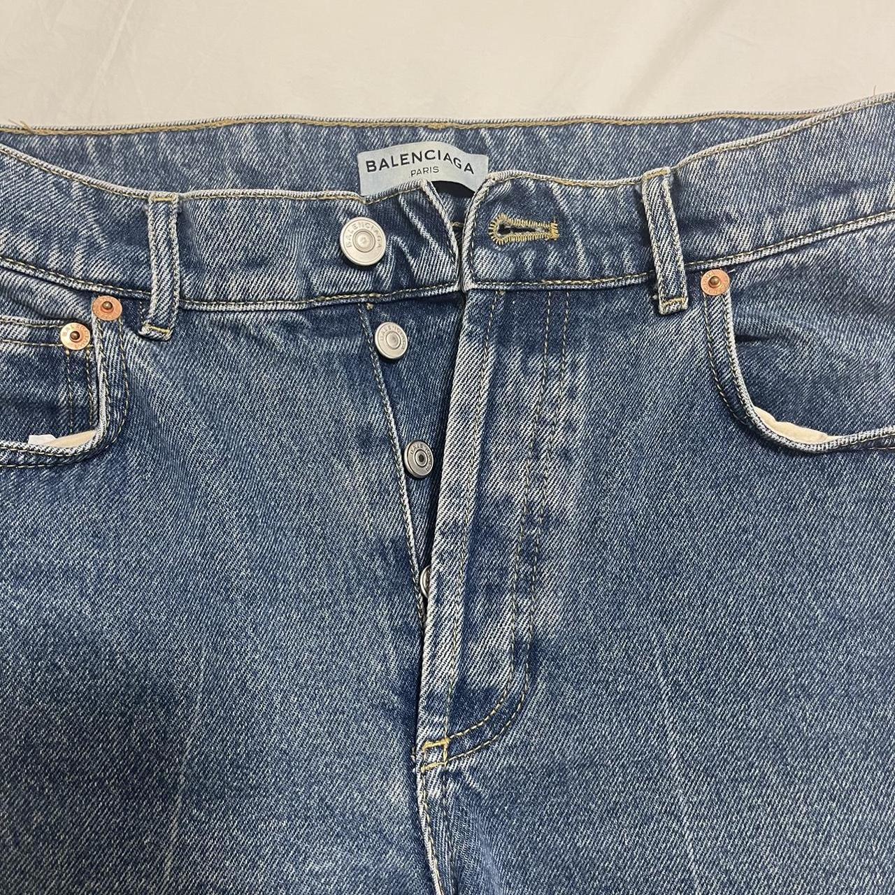 Balenciaga Women's Blue and Navy Jeans | Depop