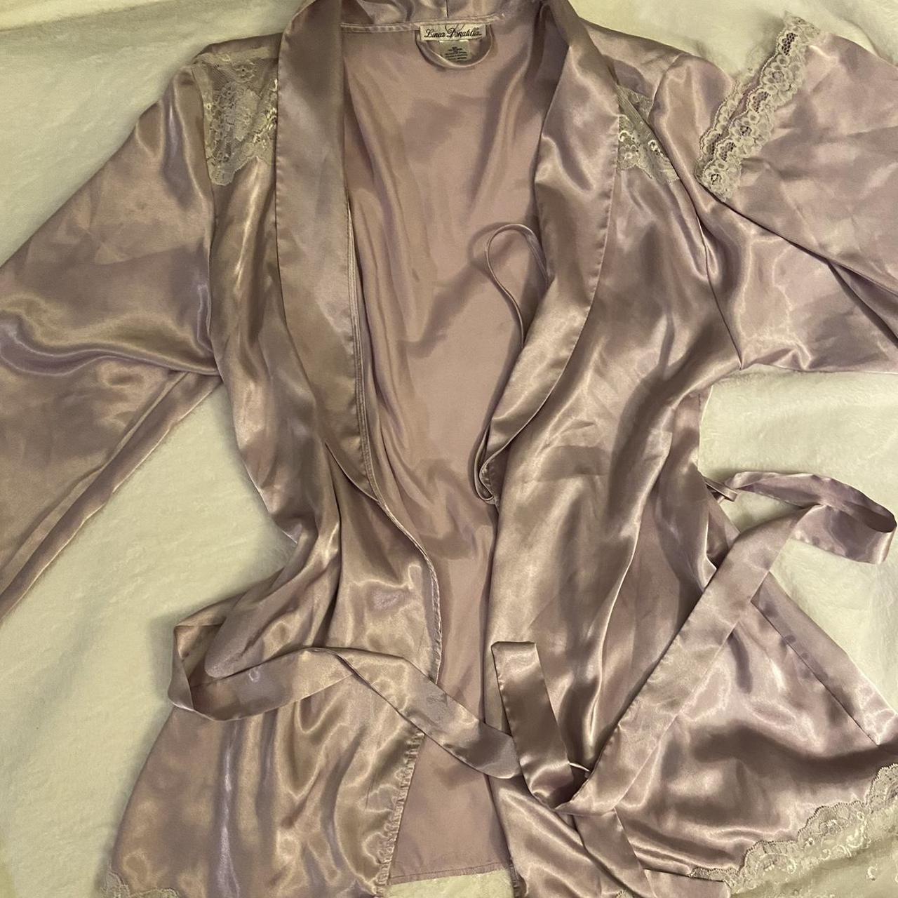 Linea Donatella Women's Pink and White Robe