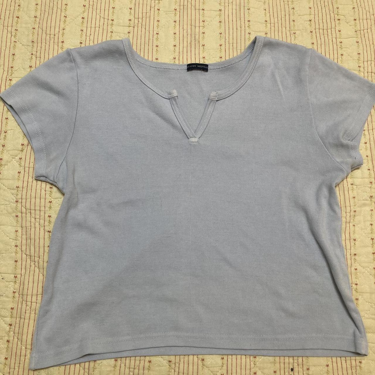 Brandy Melville light blue T-shirt - one size but... - Depop