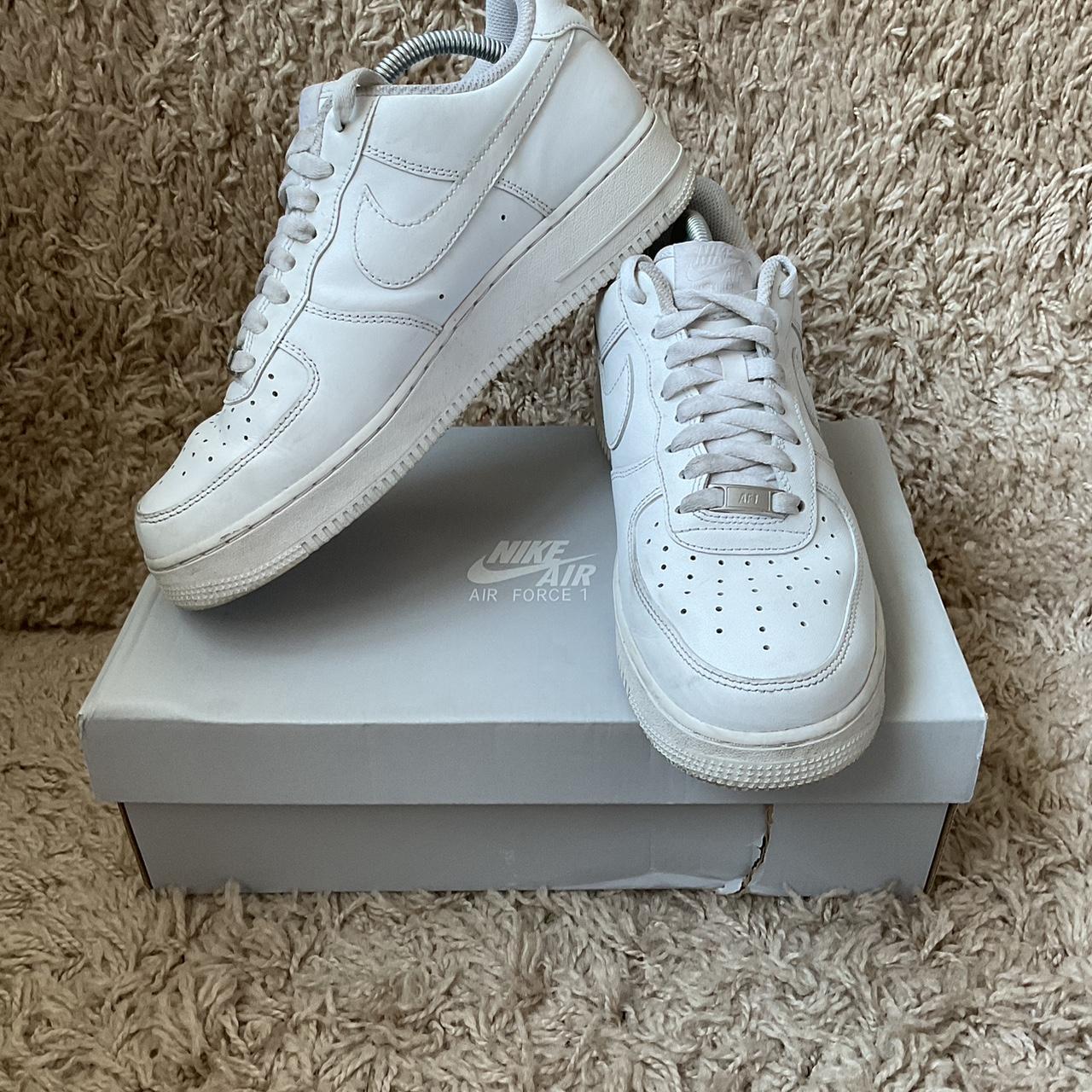 Nike Air Force 1 Triple White Uk 8 Used but in... - Depop