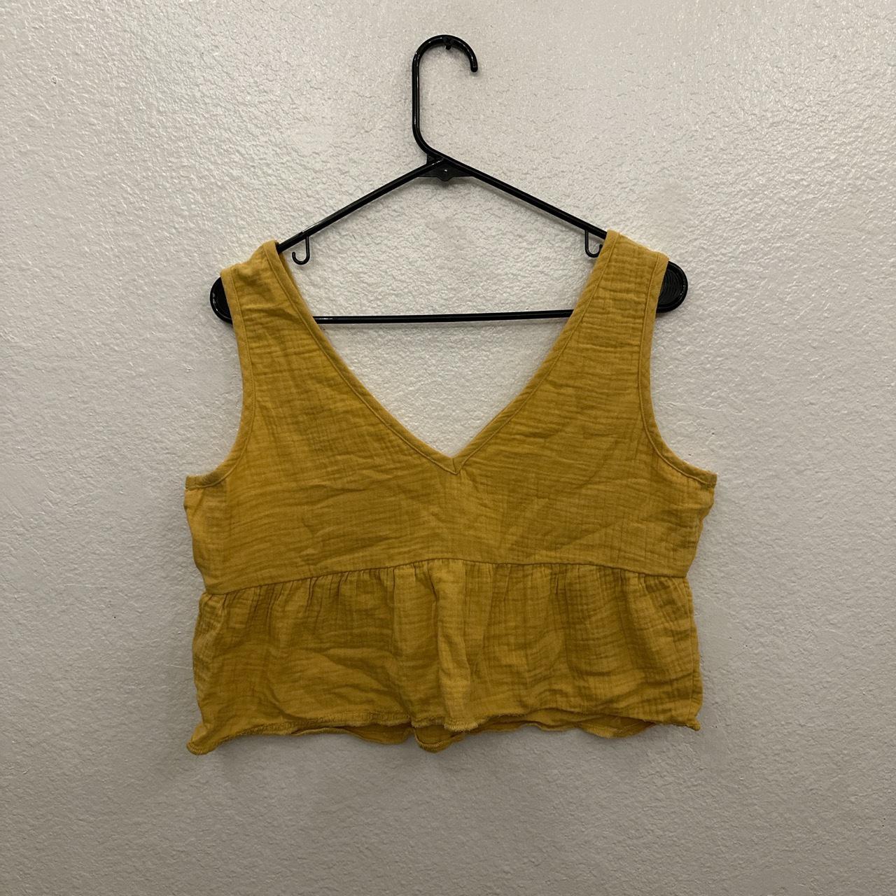 Marine Layer linen yellow tank top Depop