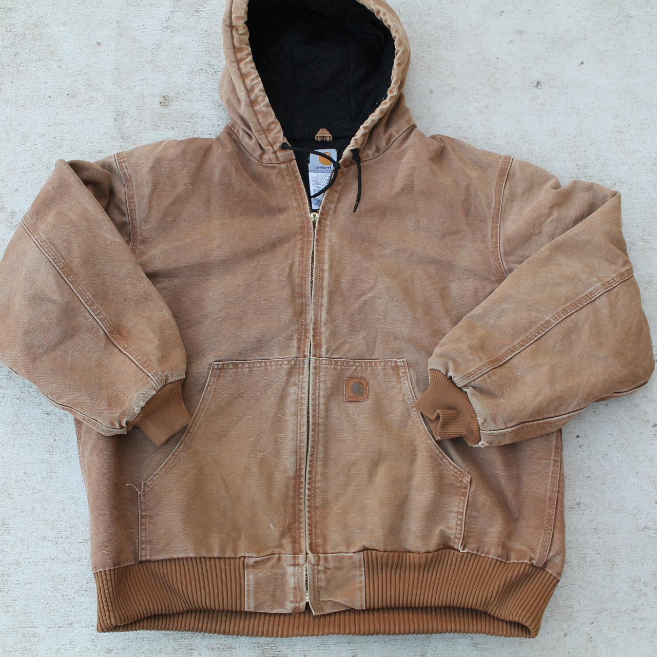 Vintage Tan Carhartt Jacket *zipper clasp missing... Depop