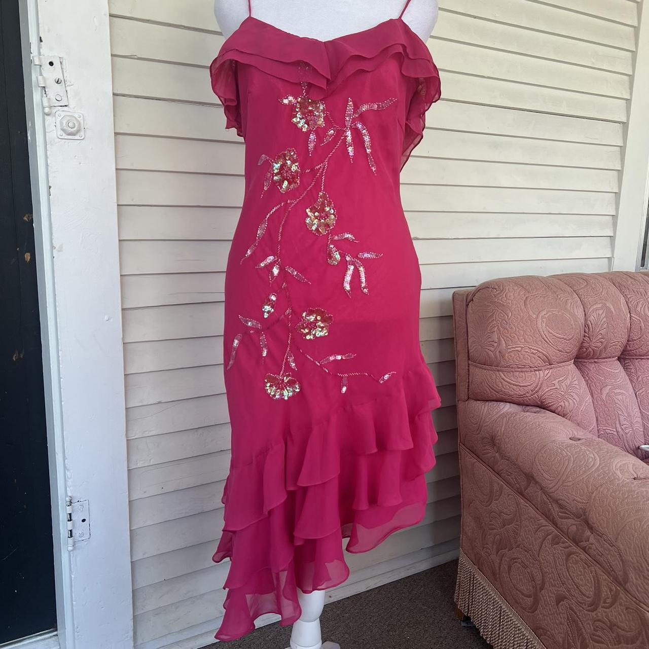 Beautiful summery Rimini Y2K dress ~ hot pink with... - Depop