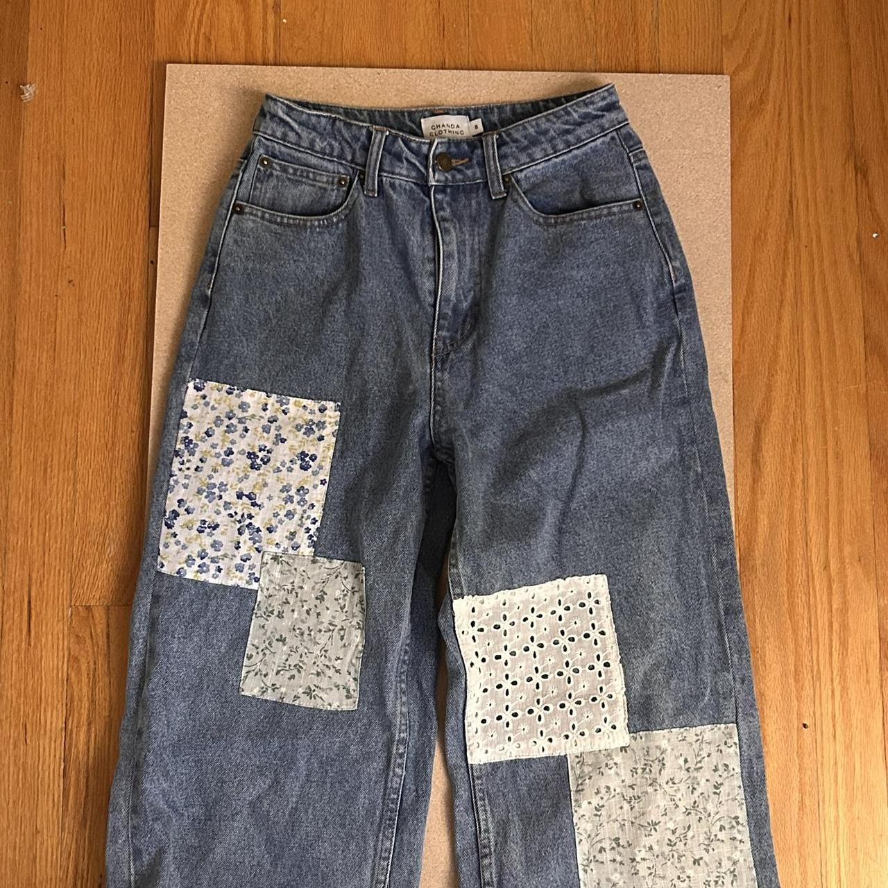ghanda patchwork jeans in a size AU 8 (U.S. 4), only... Depop