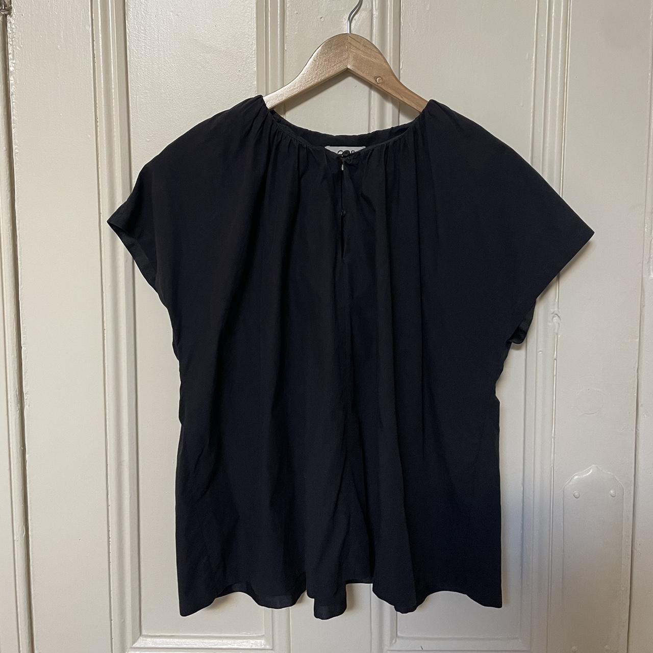 Gathered Cap-Sleeve Blouse