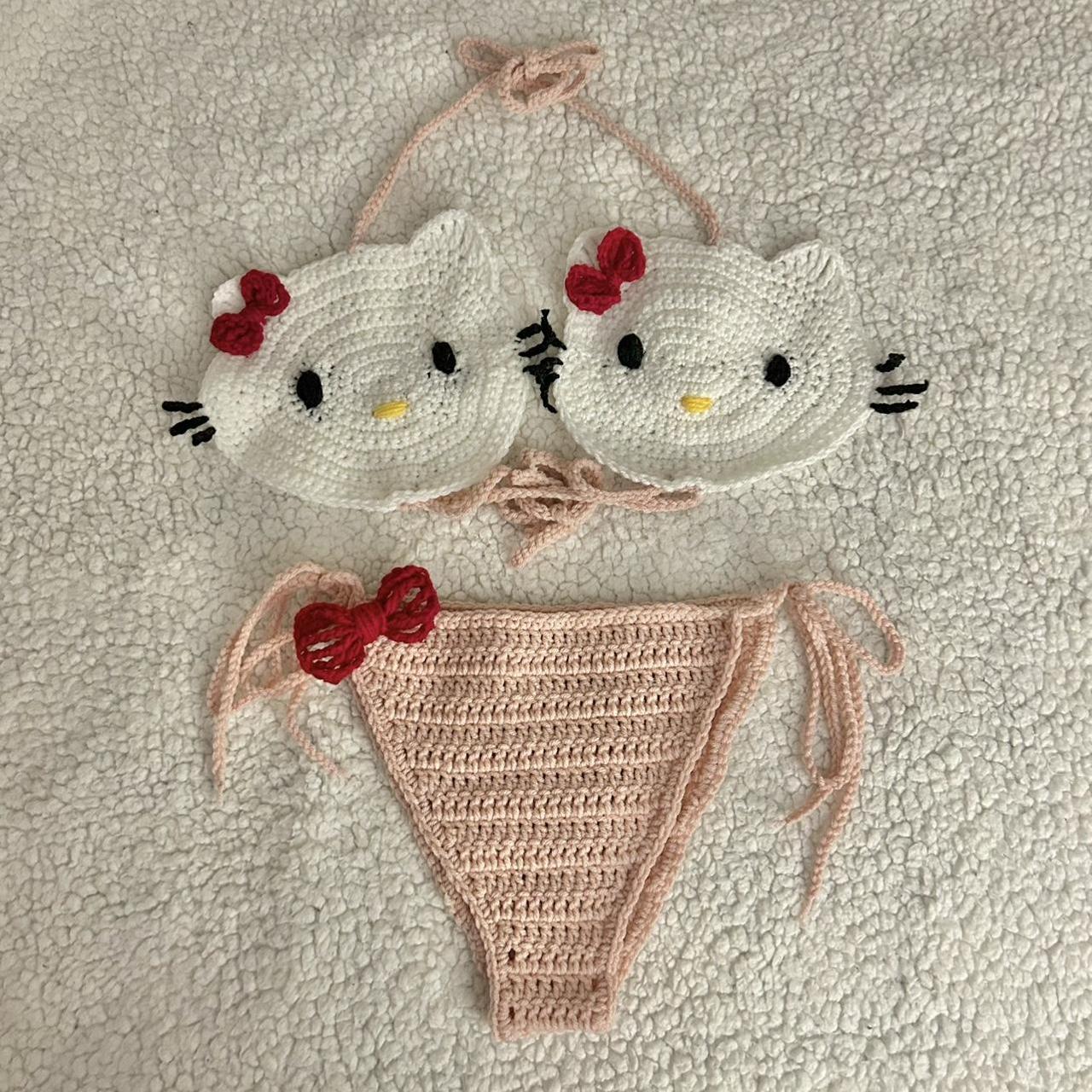 My Take On The Dua Lipa Crochet Hello Kitty Bikini... - Depop