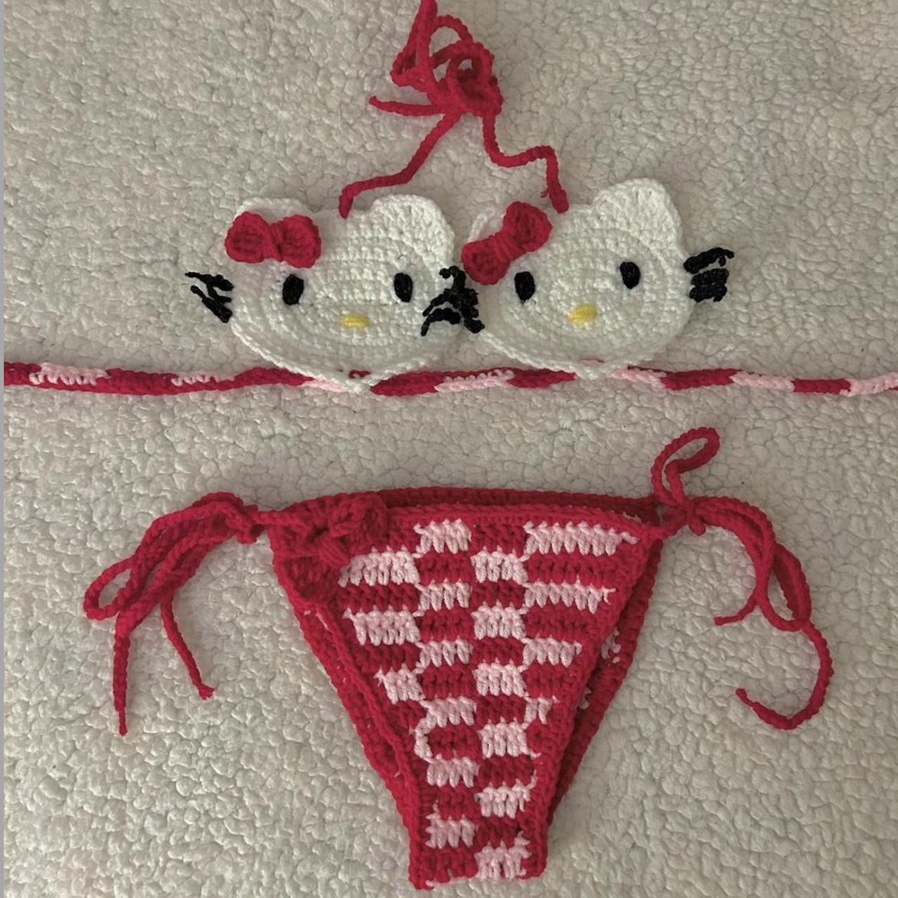 Crochet Hello Kitty Bikini mini kini seen on dua