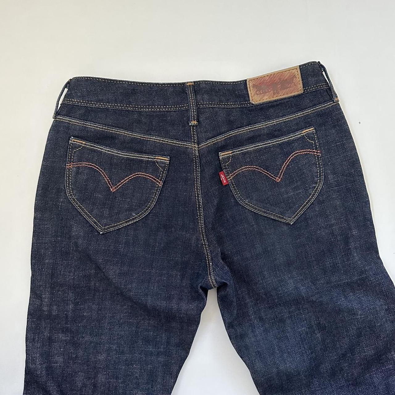 y2k levi’s heart pocket jeans bootleg low rise cut... - Depop