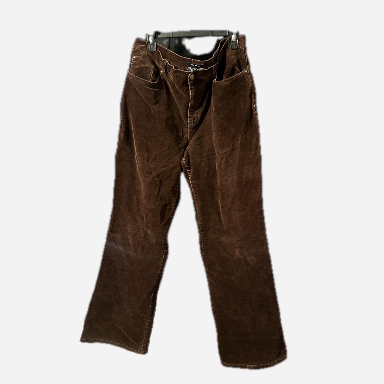 brown corduroy flare pants - Depop