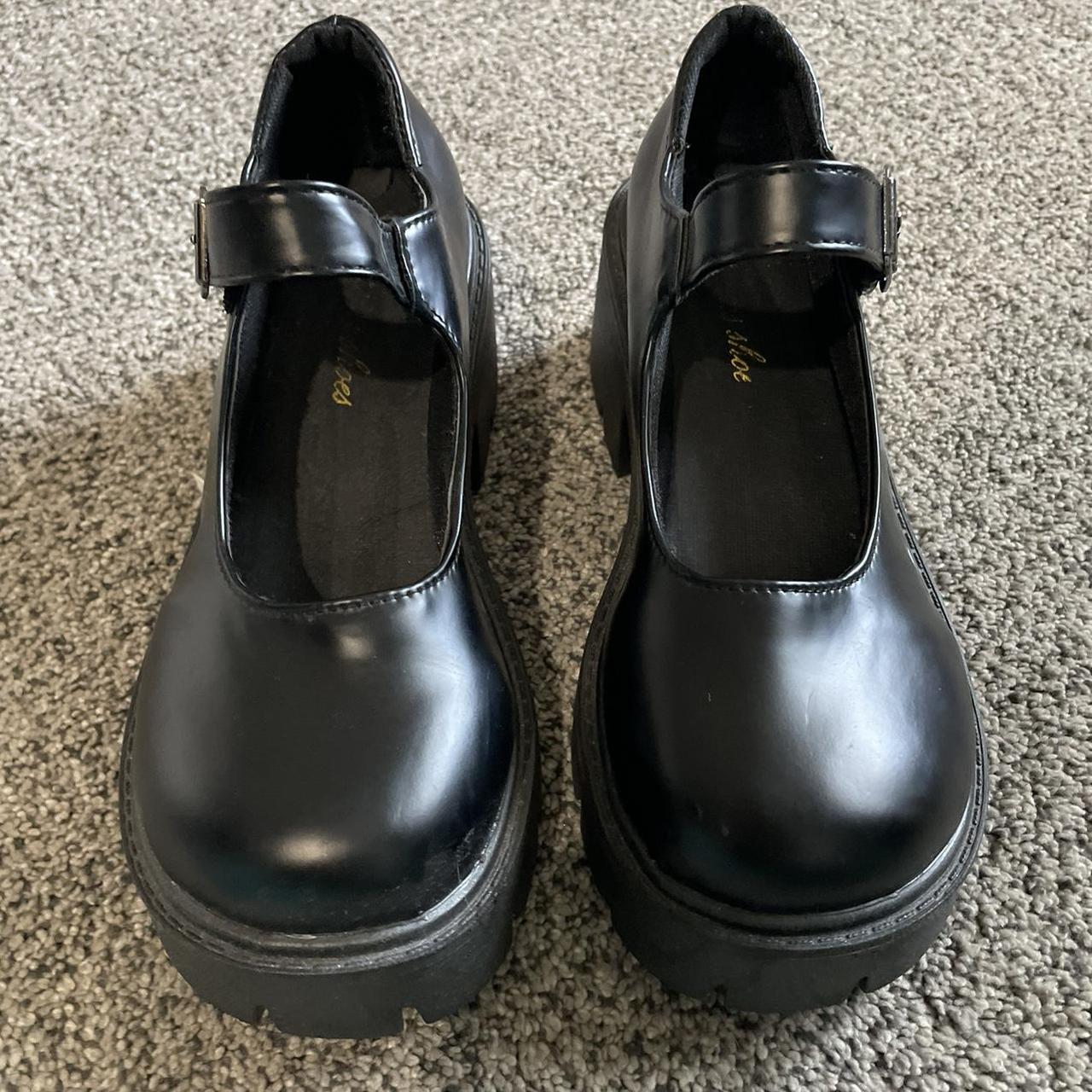 Black Mary Janes - Size 8w - - Brand unknown, used... - Depop