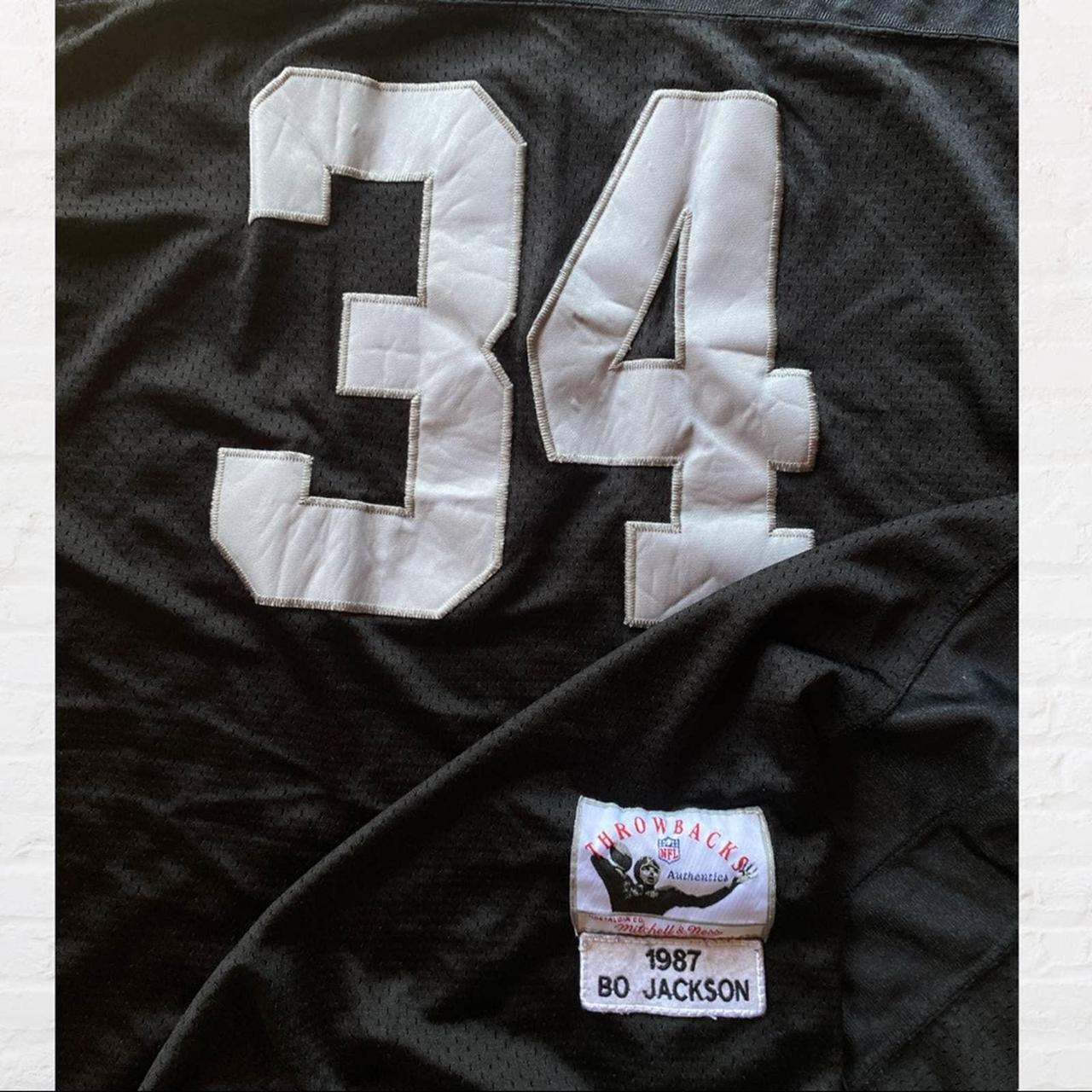 Vintage Mitchell & Ness 1987 #34 Bo Jackson NFL - Depop