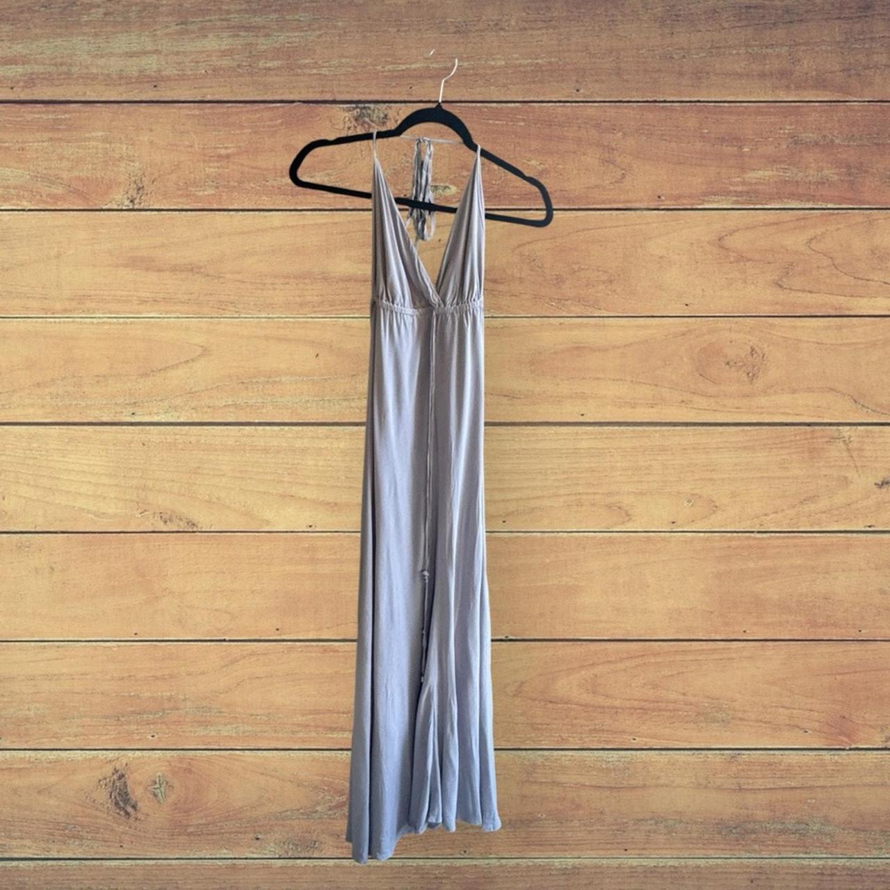 Elan gray halter maxi dress Live open back Size. Depop