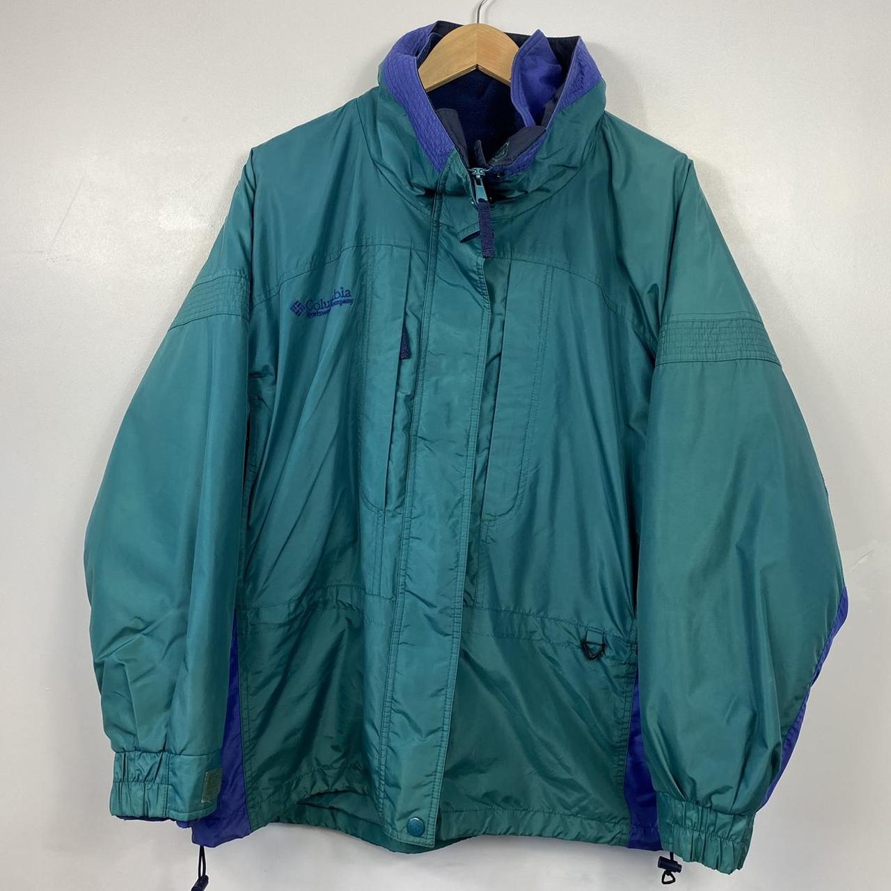 Columbia Sportswear Women's Blue and Green Jacket | Depop