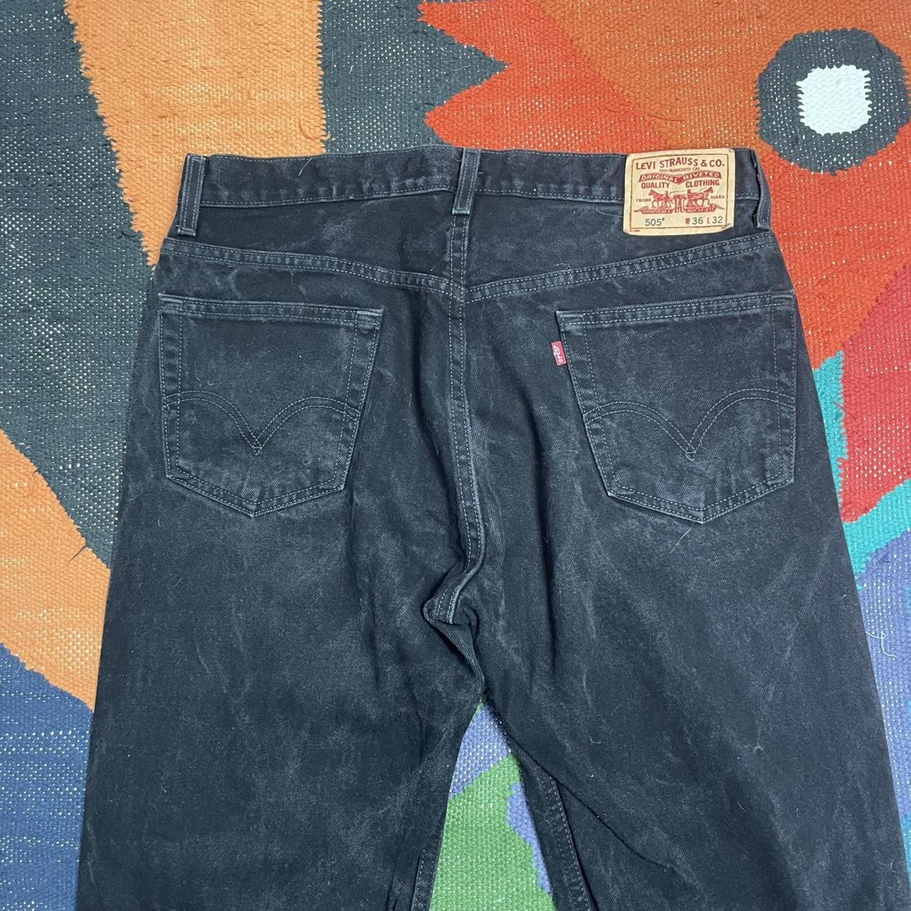Levi’s 505 Vintage Black Jeans Denim, Marbled Fade,... - Depop