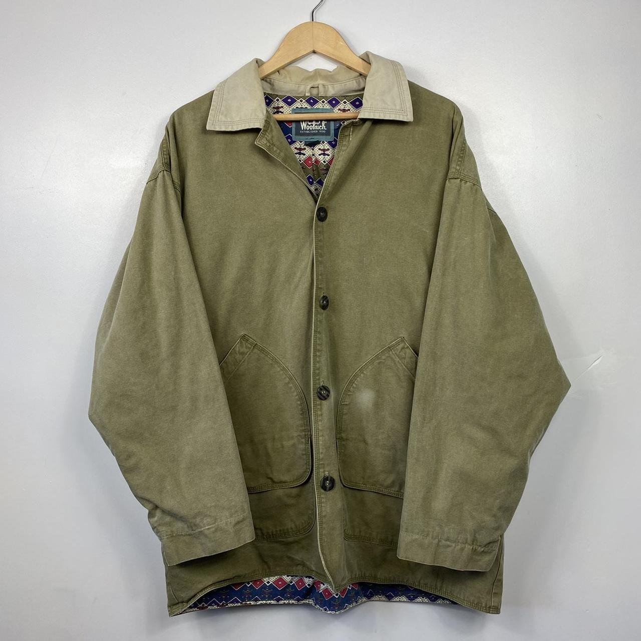 Vintage Woolrich Chore Coat Utility Jacket, Aztec... - Depop