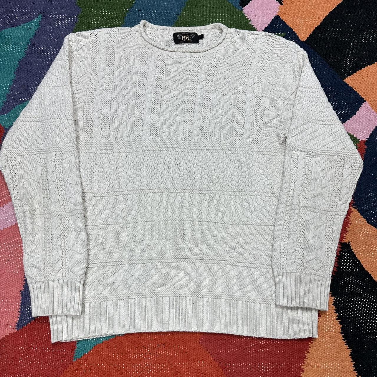 RRL Double RL Polo Ralph Lauren Cable Knit Jumper... - Depop