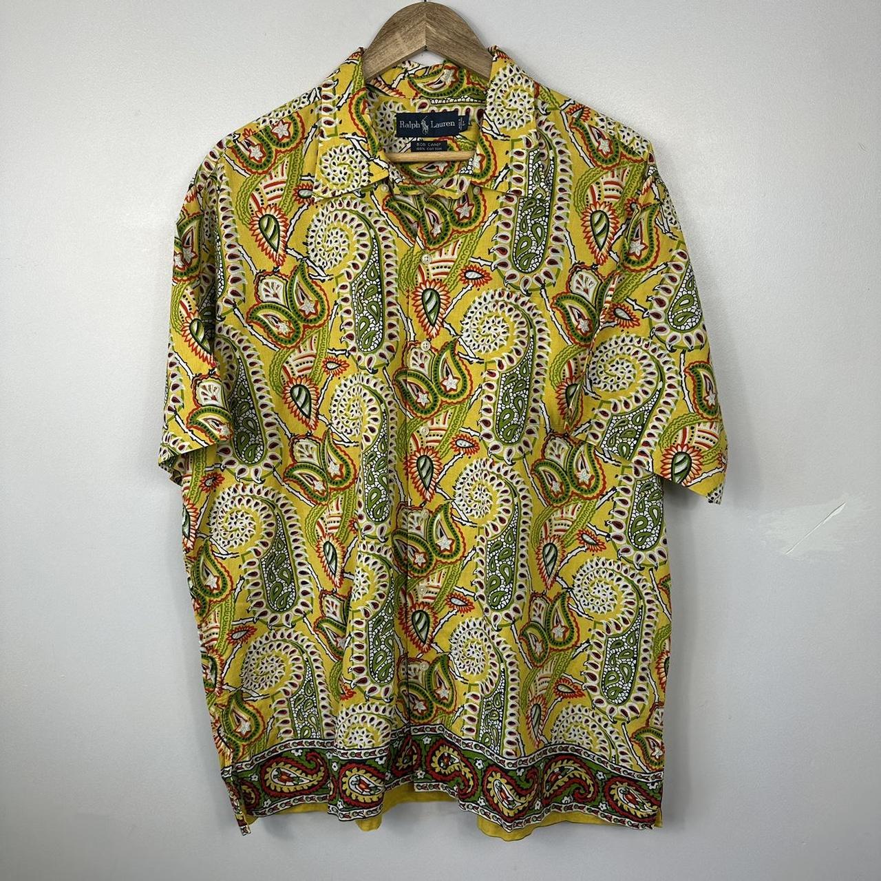 Ralph Lauren vintage camp ペイズリー 90s 90年代 90s 開襟 ポロラルフローレン 半袖 総柄 アロハシャツ