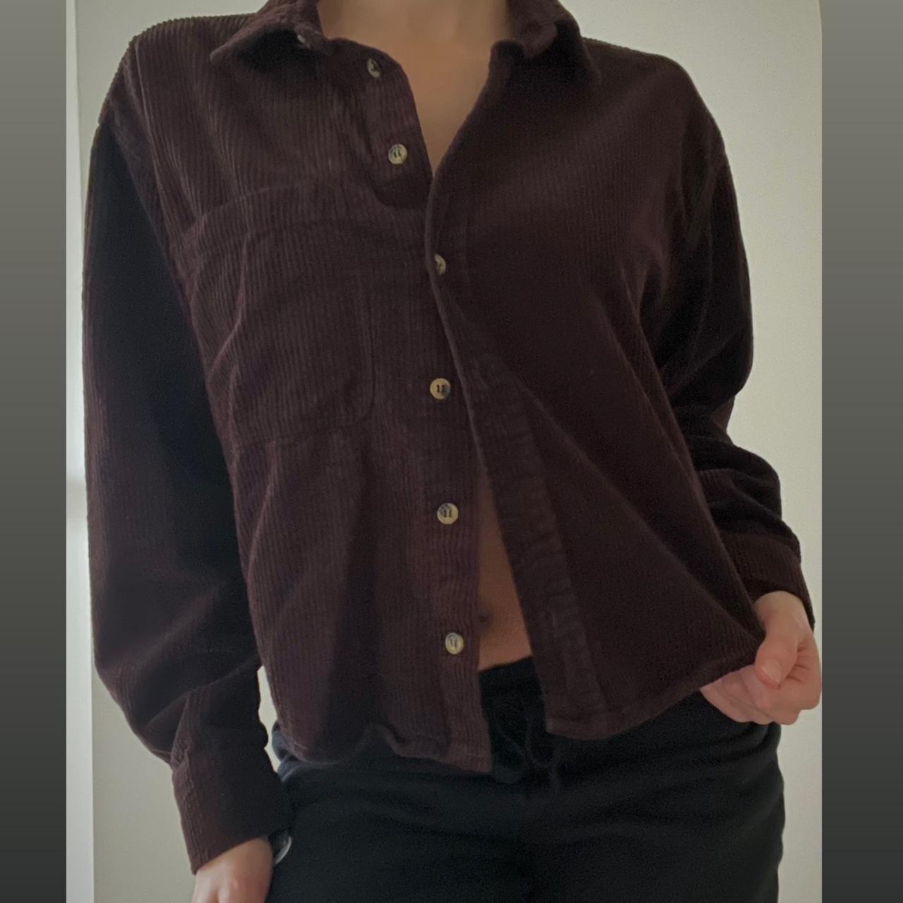 Brown Button Up Very Cute And Comfy Depop