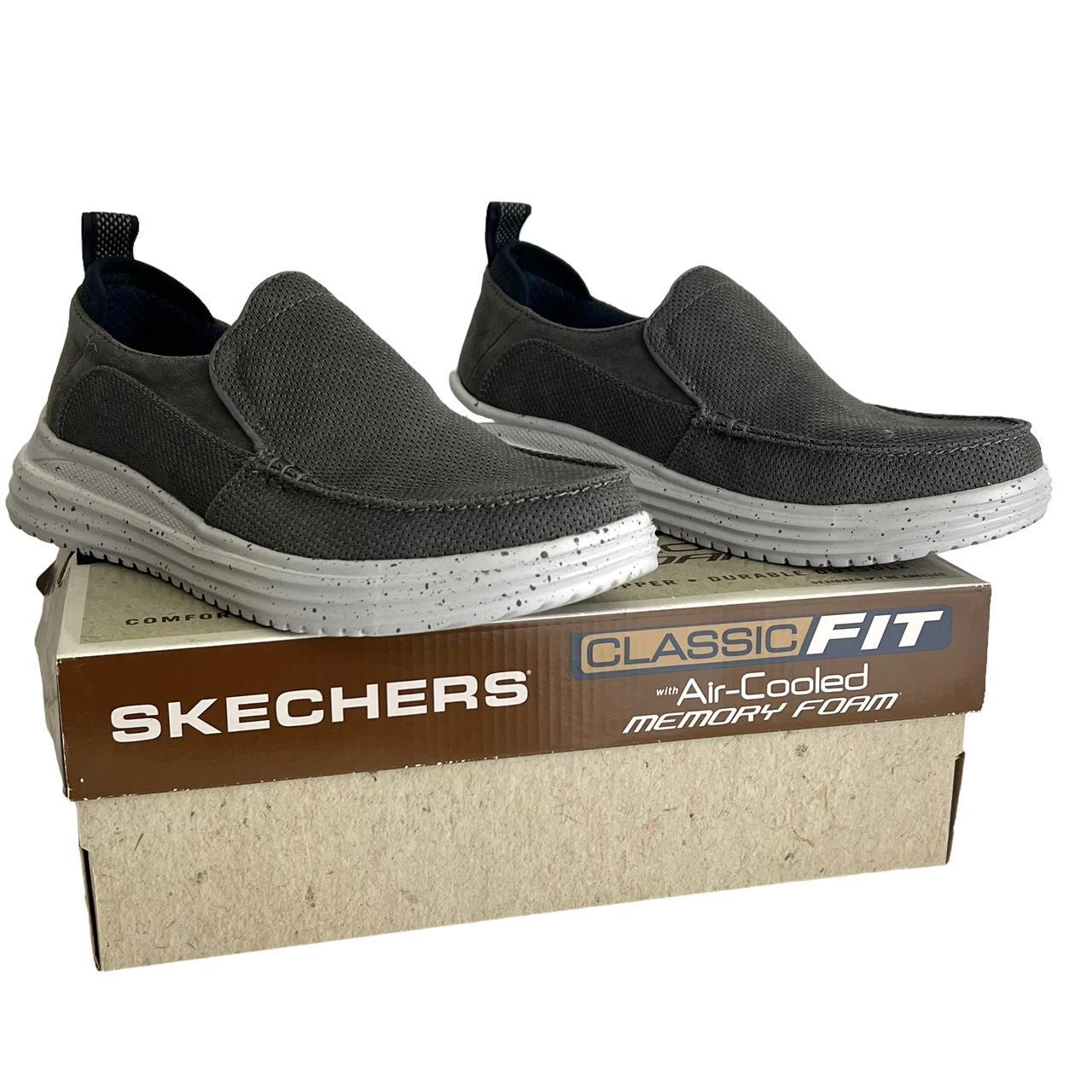 Skechers classic fit air cooled hot sale memory foam mens slip on