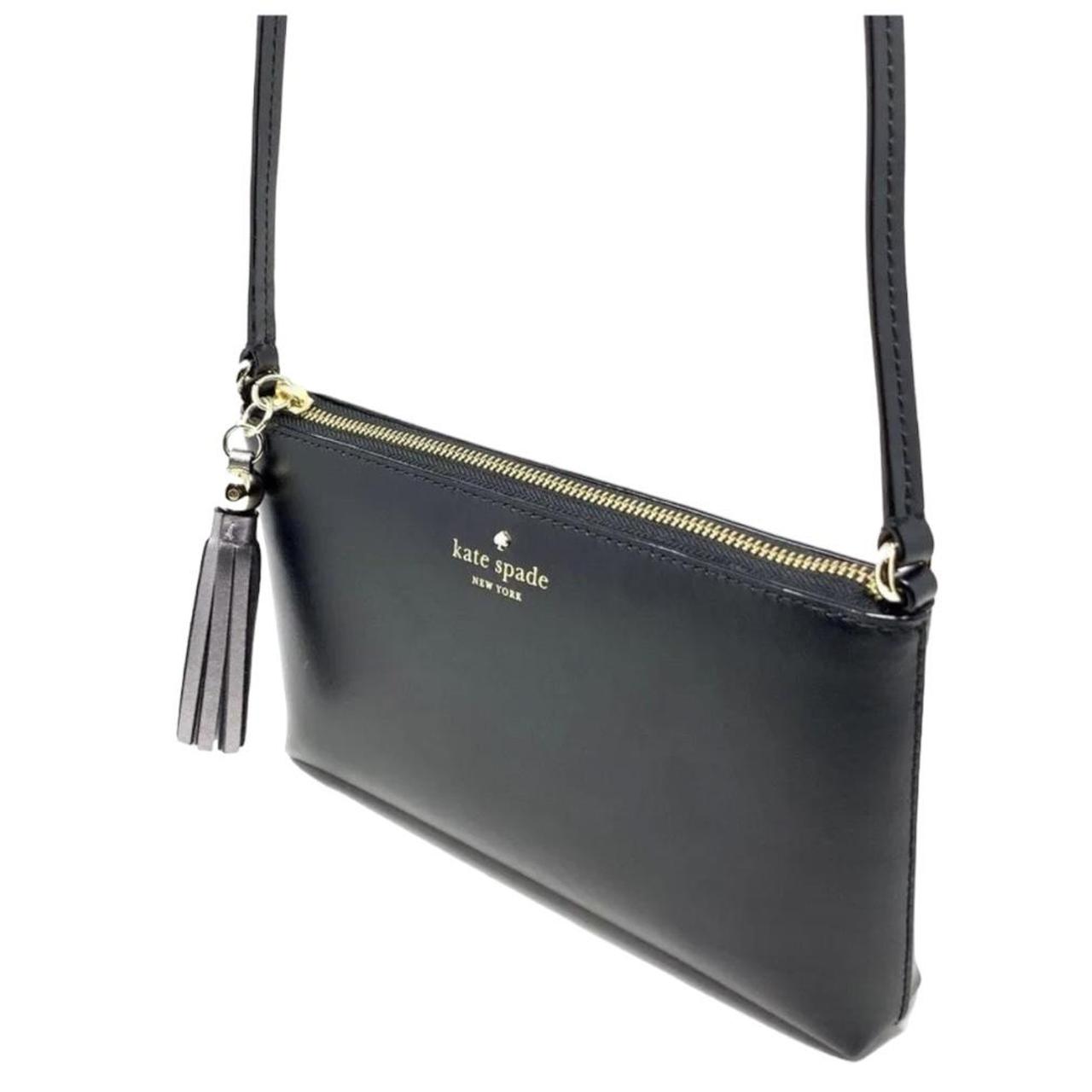 Kate Spade New York Ivy Street Amy Leather Crossbody Bag Purse in Black:  Handbags