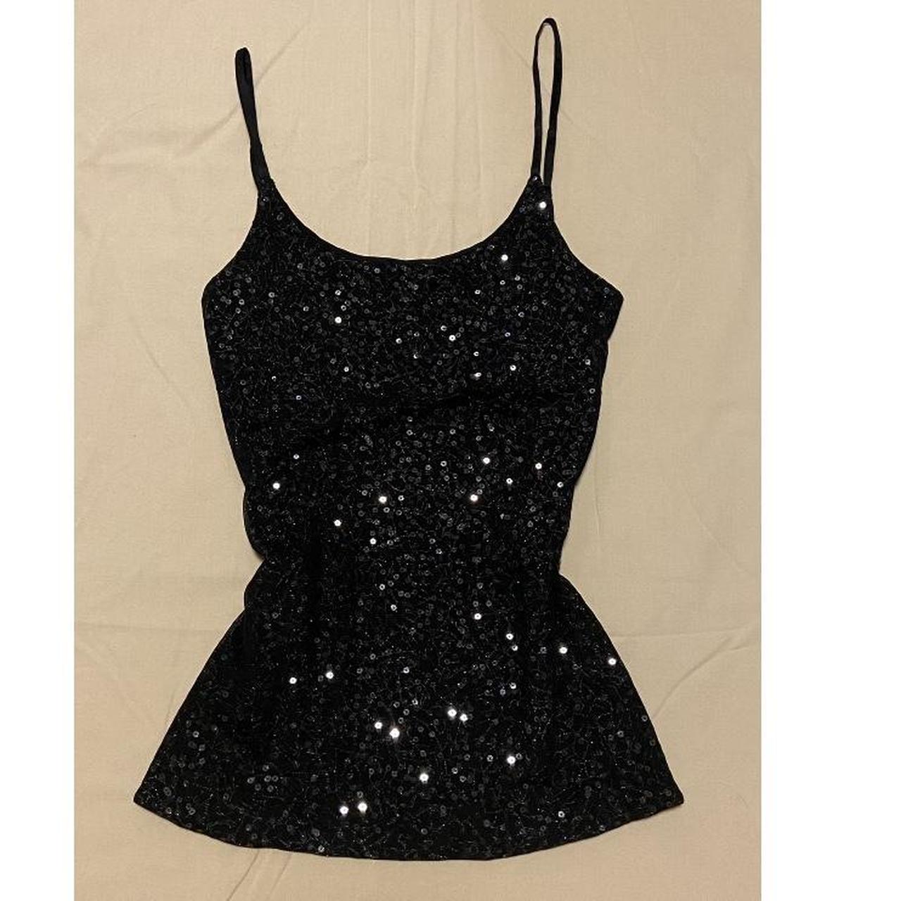 sparkly mesh top ☆ ⁂ size small, but stretchy - Depop