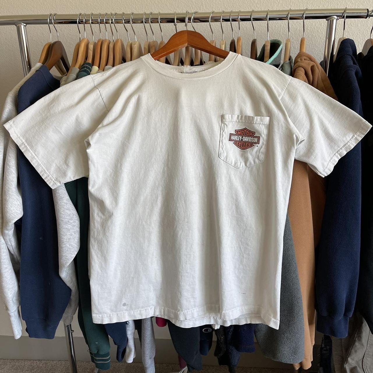 white vintage harley davidson t shirt