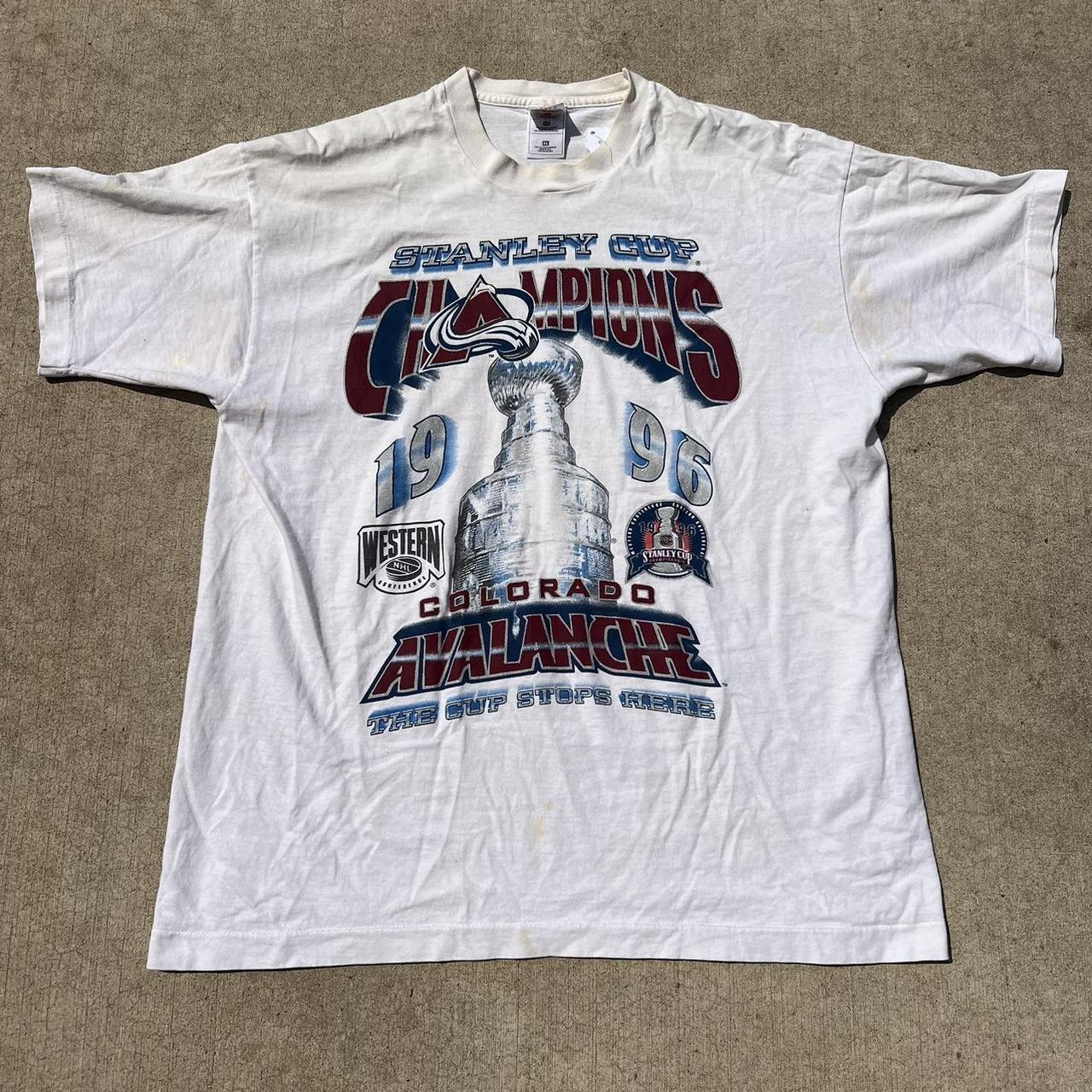 Vintage Colorado Avalanche Tee Size XL Has yellowing... - Depop