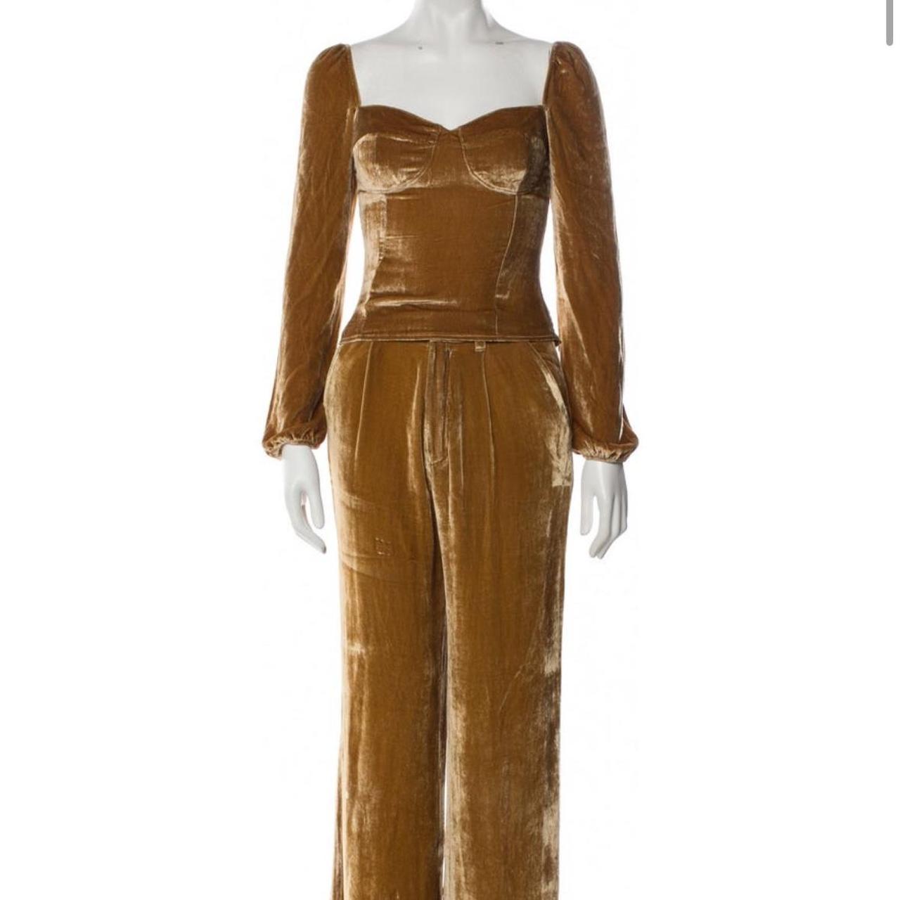 Reformation gold jumpsuit online