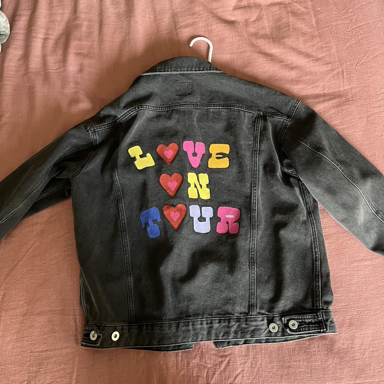 Hand painted “Love on Tour” Harry Styles jacket - Depop