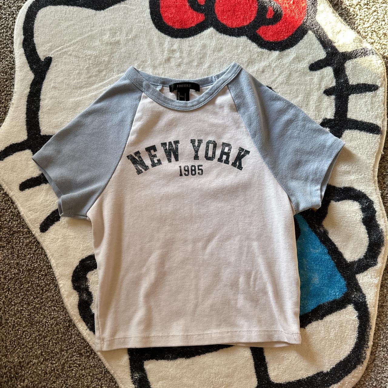 Forever 21 baseball baby tee says “New York 1985”... Depop