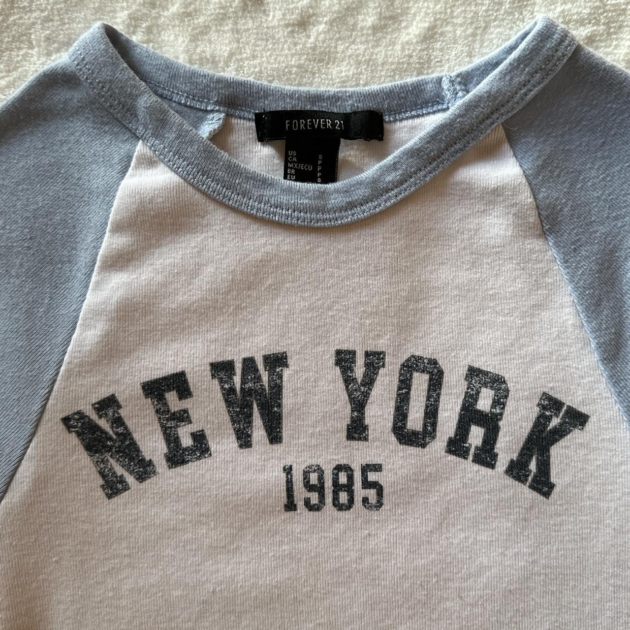 Forever 21 baseball baby tee says “New York 1985”... Depop